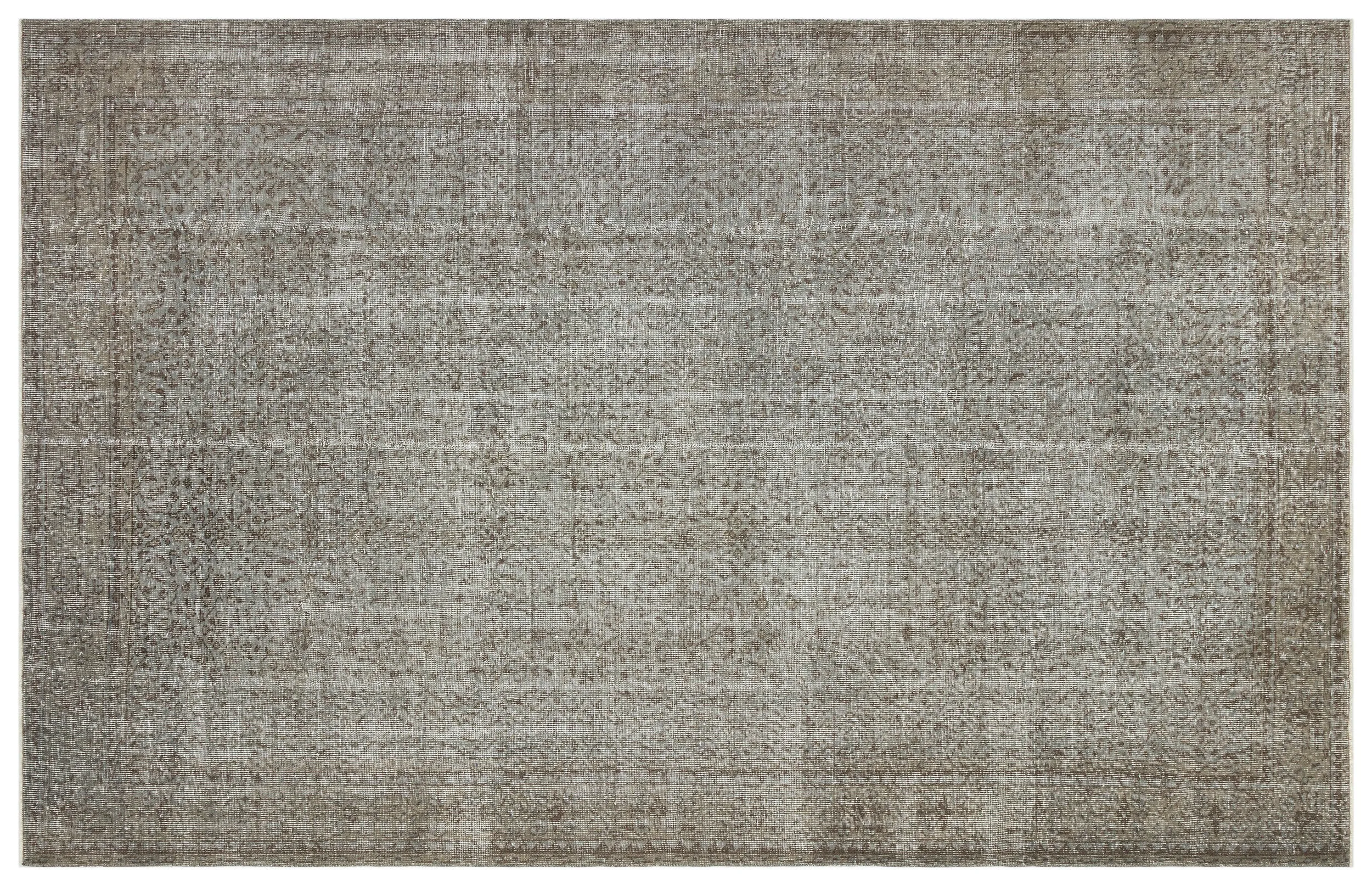 Retro Design Gray Over Dyed Vintage Rug 6'9'' x 10'7'' ft 207 x 322 cm