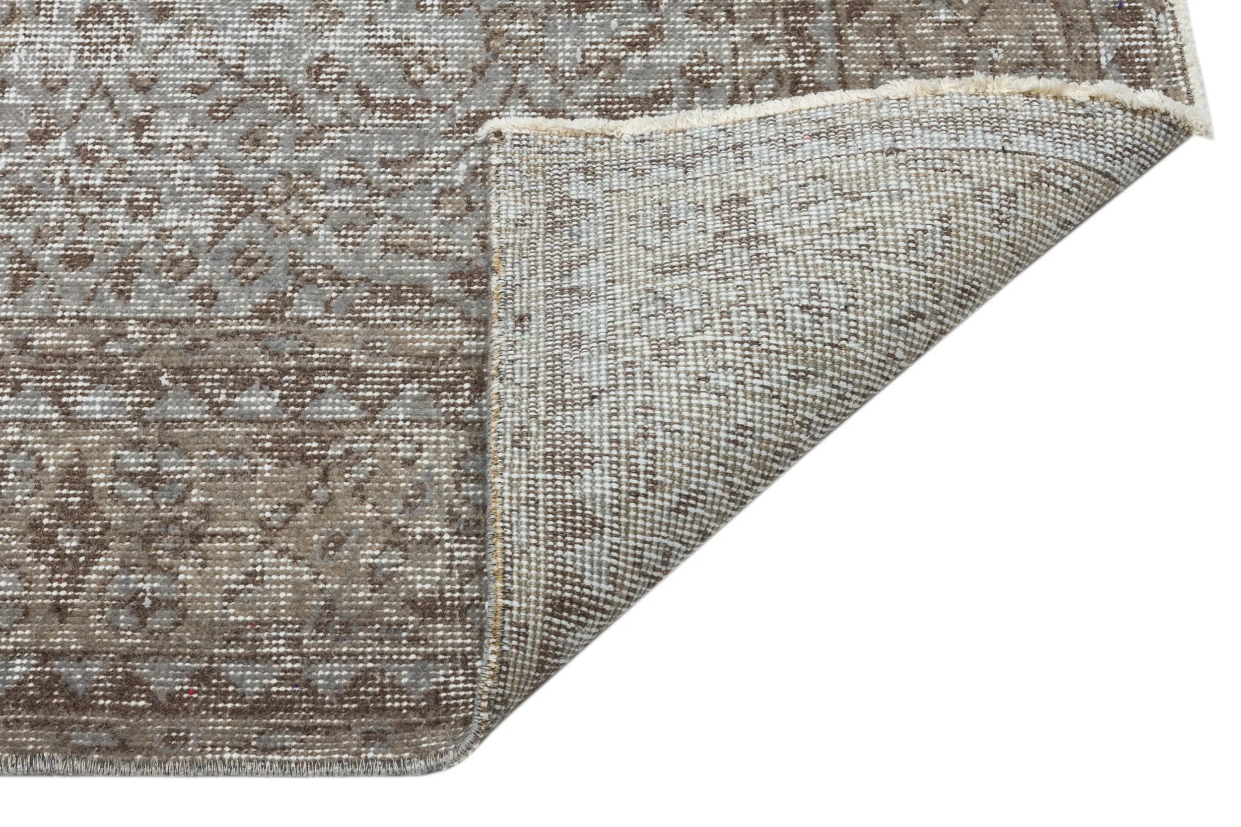 Retro Design Gray Over Dyed Vintage Rug 6'9'' x 10'7'' ft 207 x 322 cm