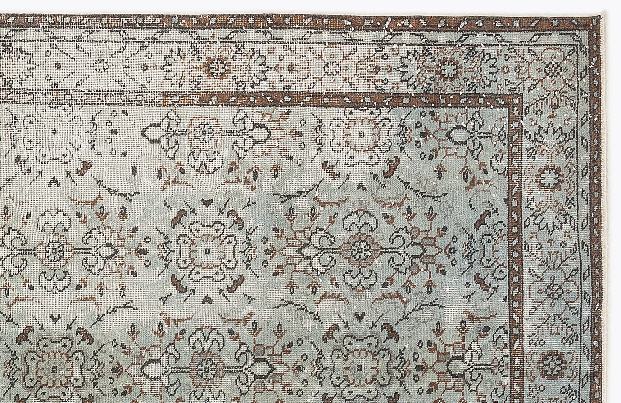 Retro Design Green Over Dyed Vintage Rug 5'6'' x 9'10'' ft 168 x 300 cm