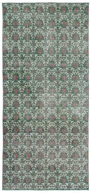 Retro Design Naturel Over Dyed Vintage Rug 3'10'' x 8'2'' ft 117 x 250 cm