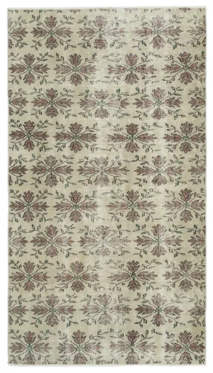 Retro Design Naturel Over Dyed Vintage Rug 4'10'' x 8'8'' ft 147 x 263 cm