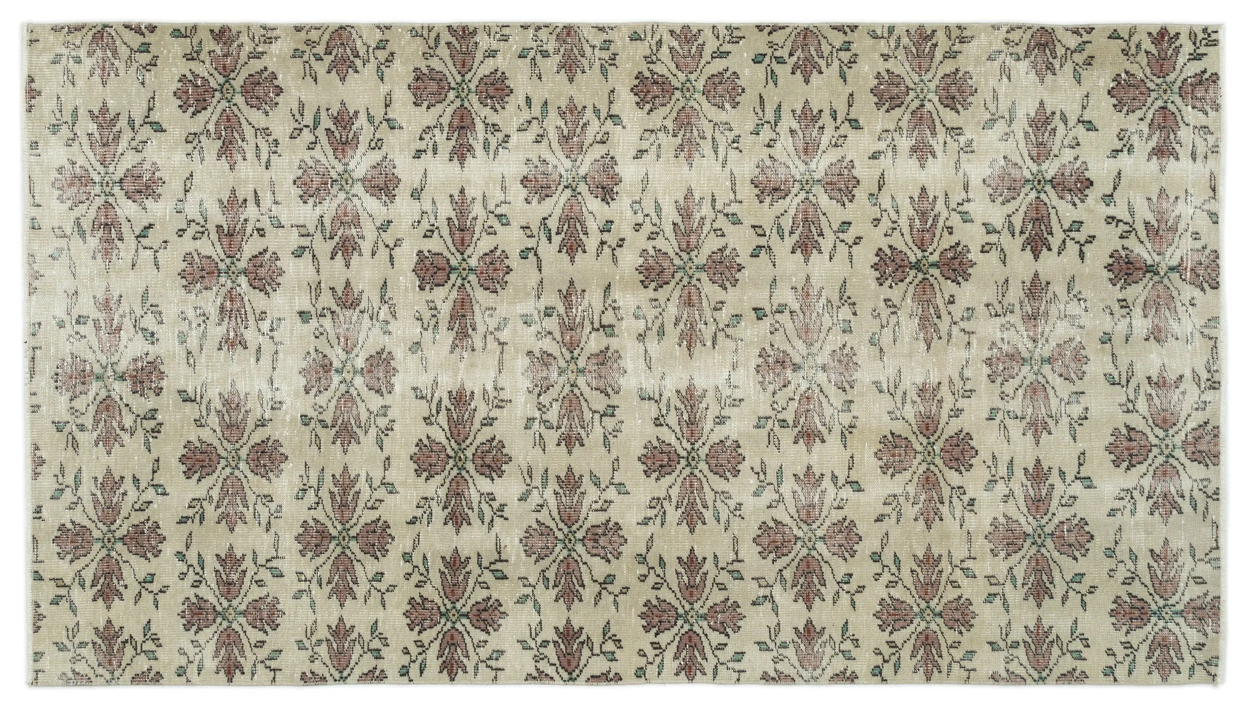 Retro Design Naturel Over Dyed Vintage Rug 4'10'' x 8'8'' ft 147 x 263 cm