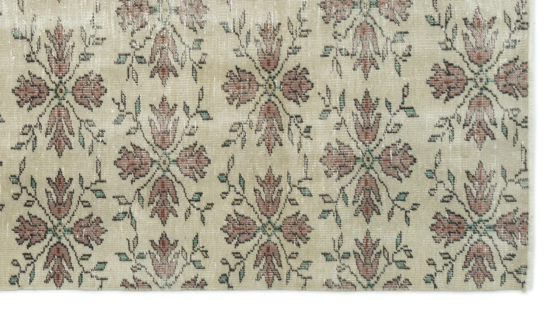 Retro Design Naturel Over Dyed Vintage Rug 4'10'' x 8'8'' ft 147 x 263 cm