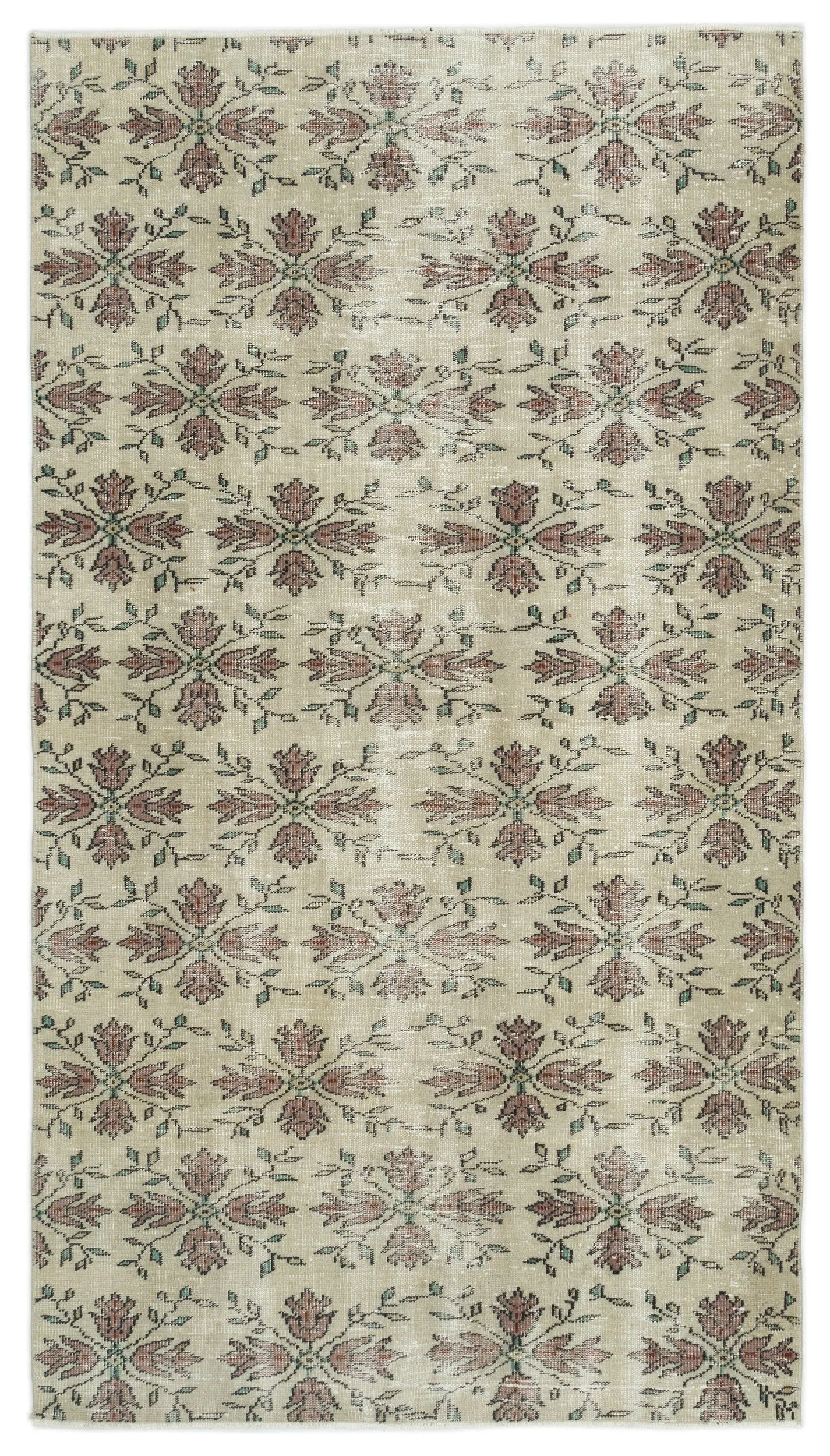 Retro Design Naturel Over Dyed Vintage Rug 4'10'' x 8'8'' ft 147 x 263 cm