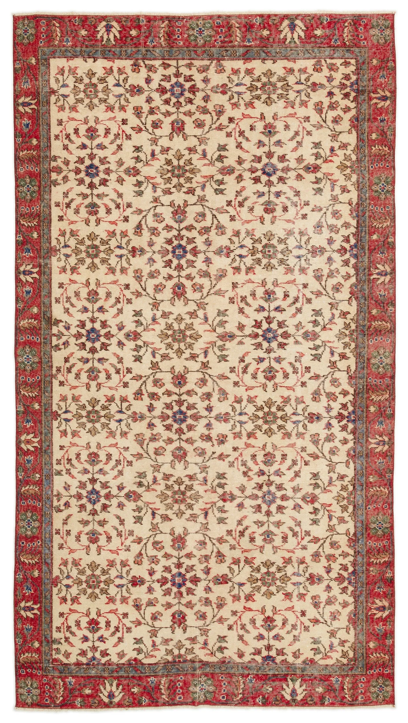 Retro Design Naturel Over Dyed Vintage Rug 4'10'' x 8'8'' ft 147 x 265 cm