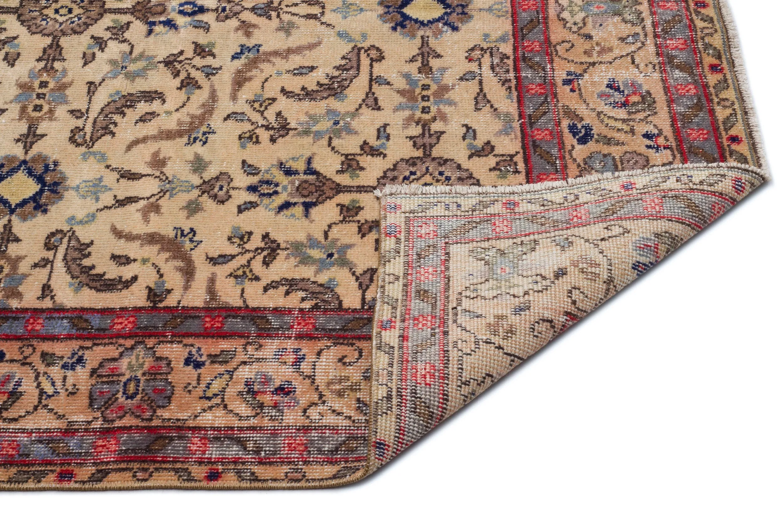 Retro Design Naturel Over Dyed Vintage Rug 4'11'' x 8'10'' ft 150 x 268 cm
