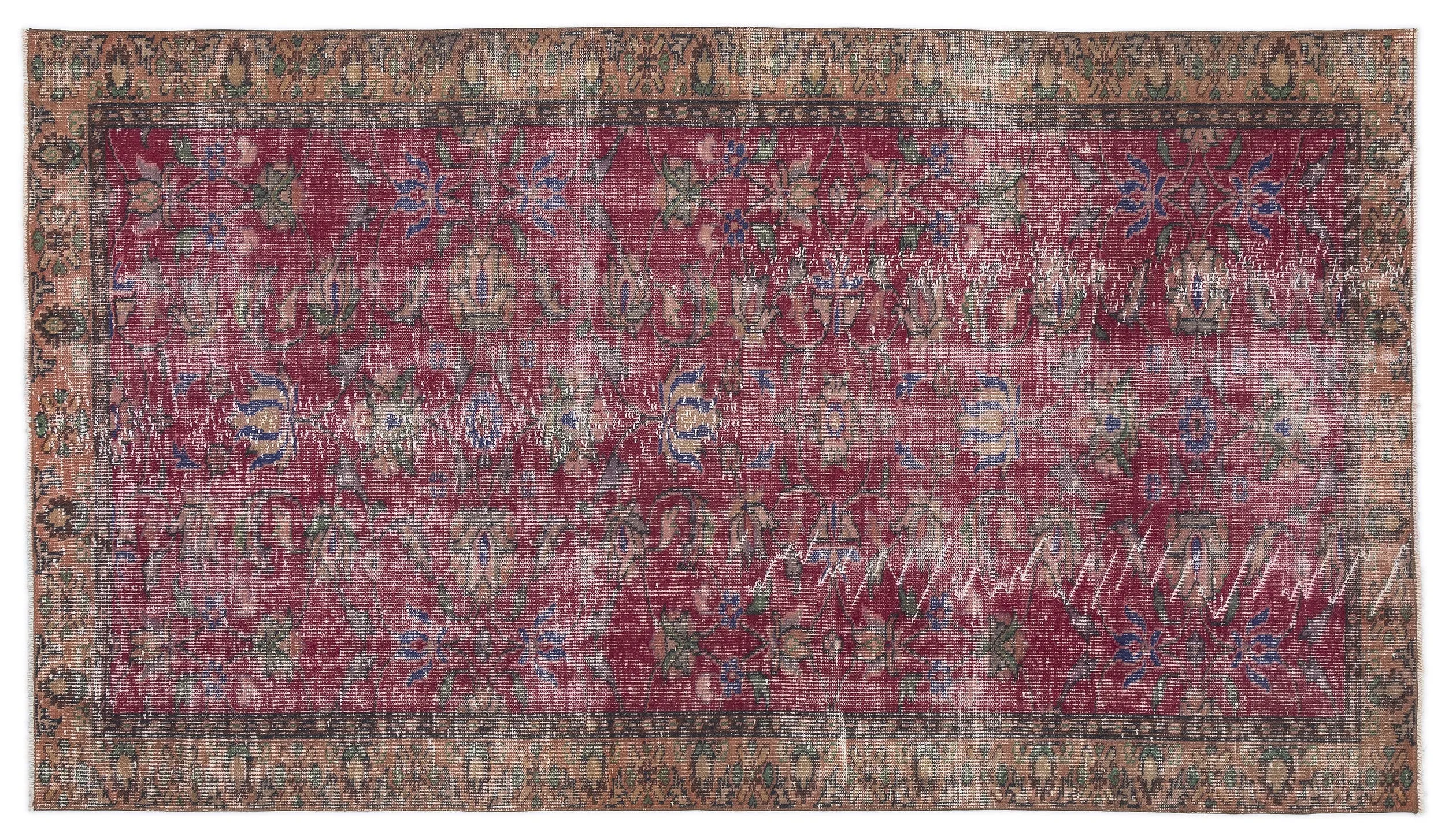 Retro Design Naturel Over Dyed Vintage Rug 4'11'' x 8'6'' ft 149 x 258 cm