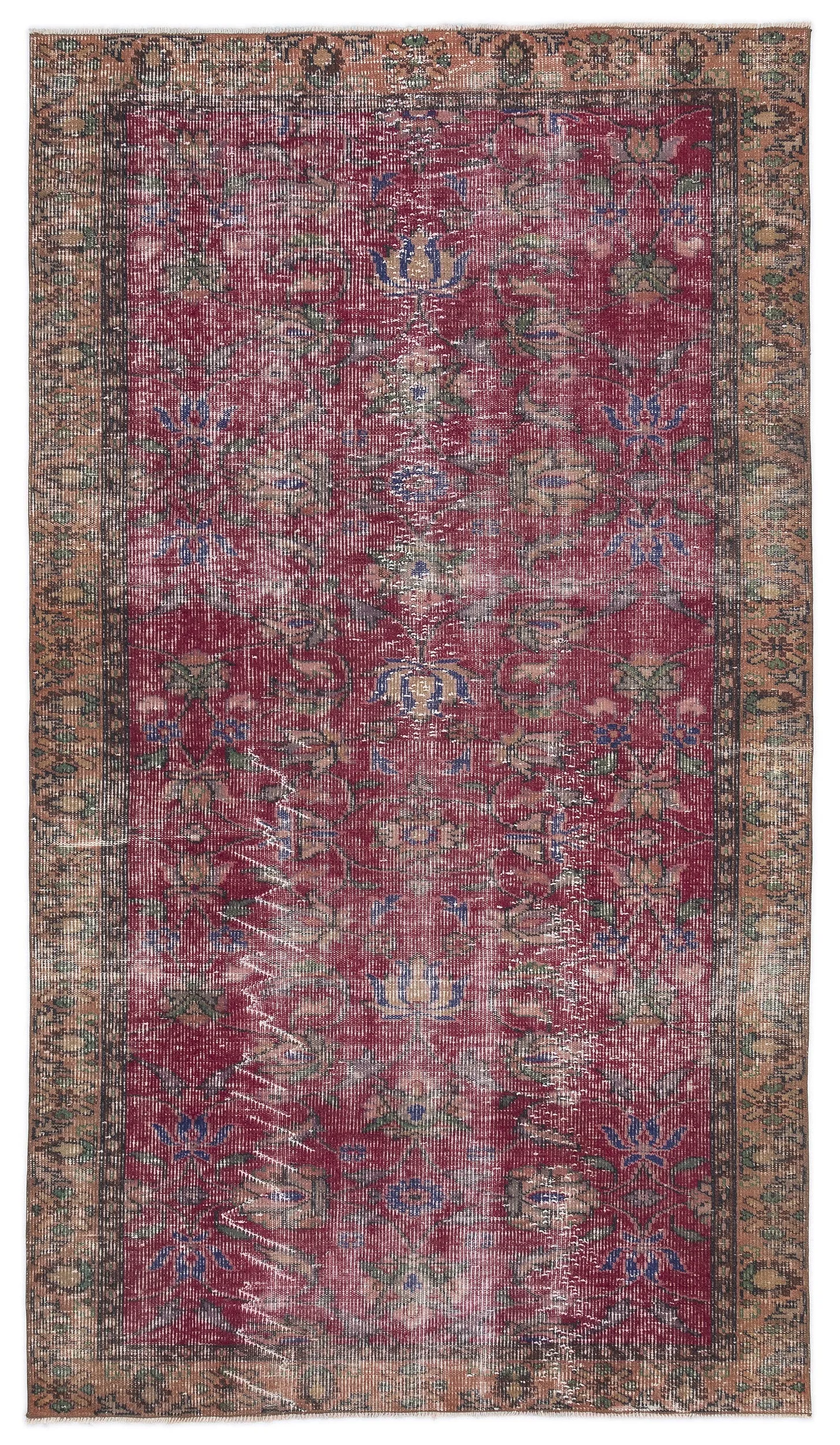 Retro Design Naturel Over Dyed Vintage Rug 4'11'' x 8'6'' ft 149 x 258 cm