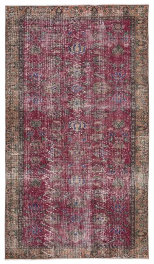 Retro Design Naturel Over Dyed Vintage Rug 4'11'' x 8'6'' ft 149 x 258 cm
