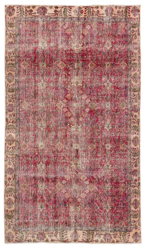 Retro Design Naturel Over Dyed Vintage Rug 4'11'' x 8'7'' ft 151 x 262 cm