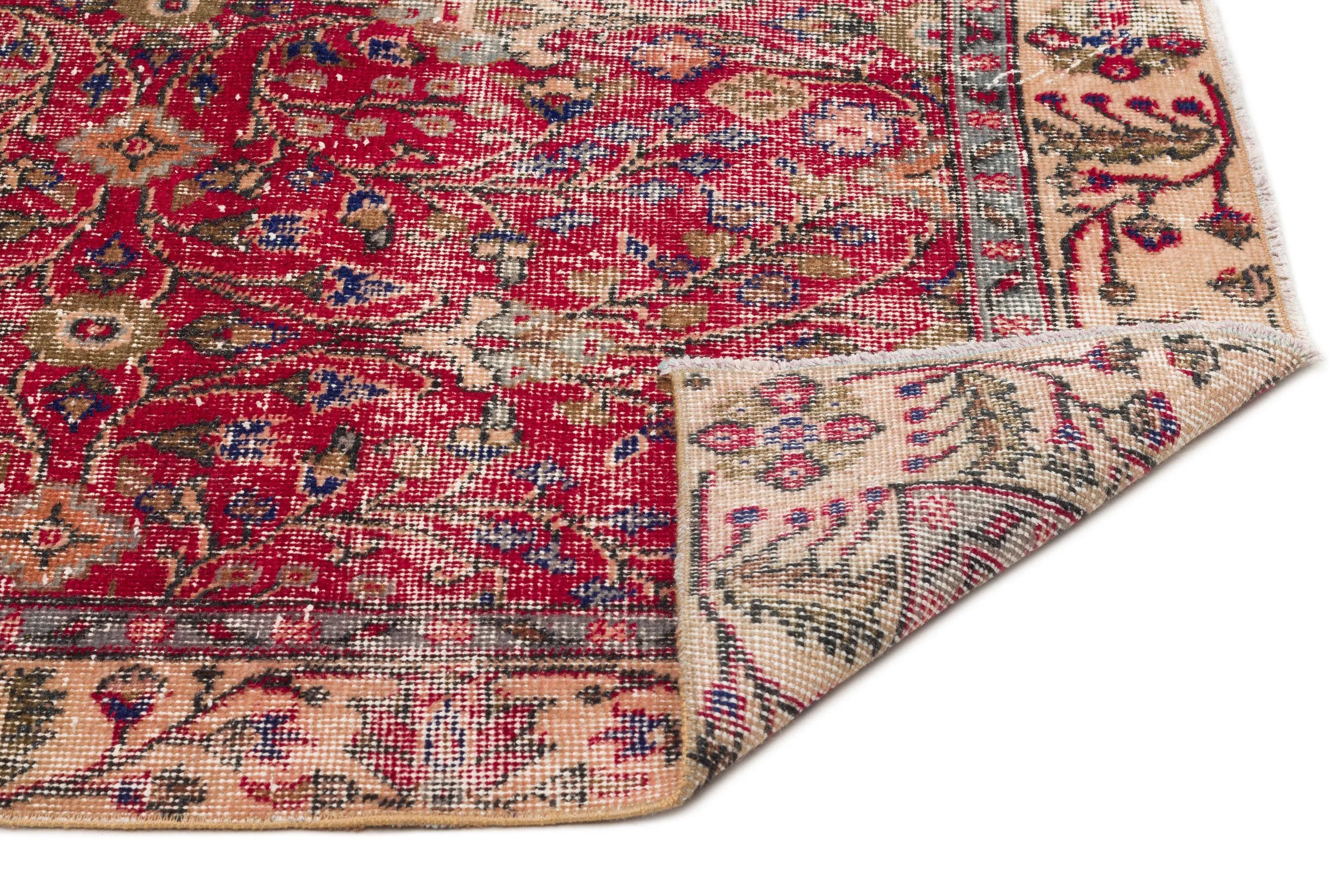 Retro Design Naturel Over Dyed Vintage Rug 4'11'' x 8'7'' ft 151 x 262 cm