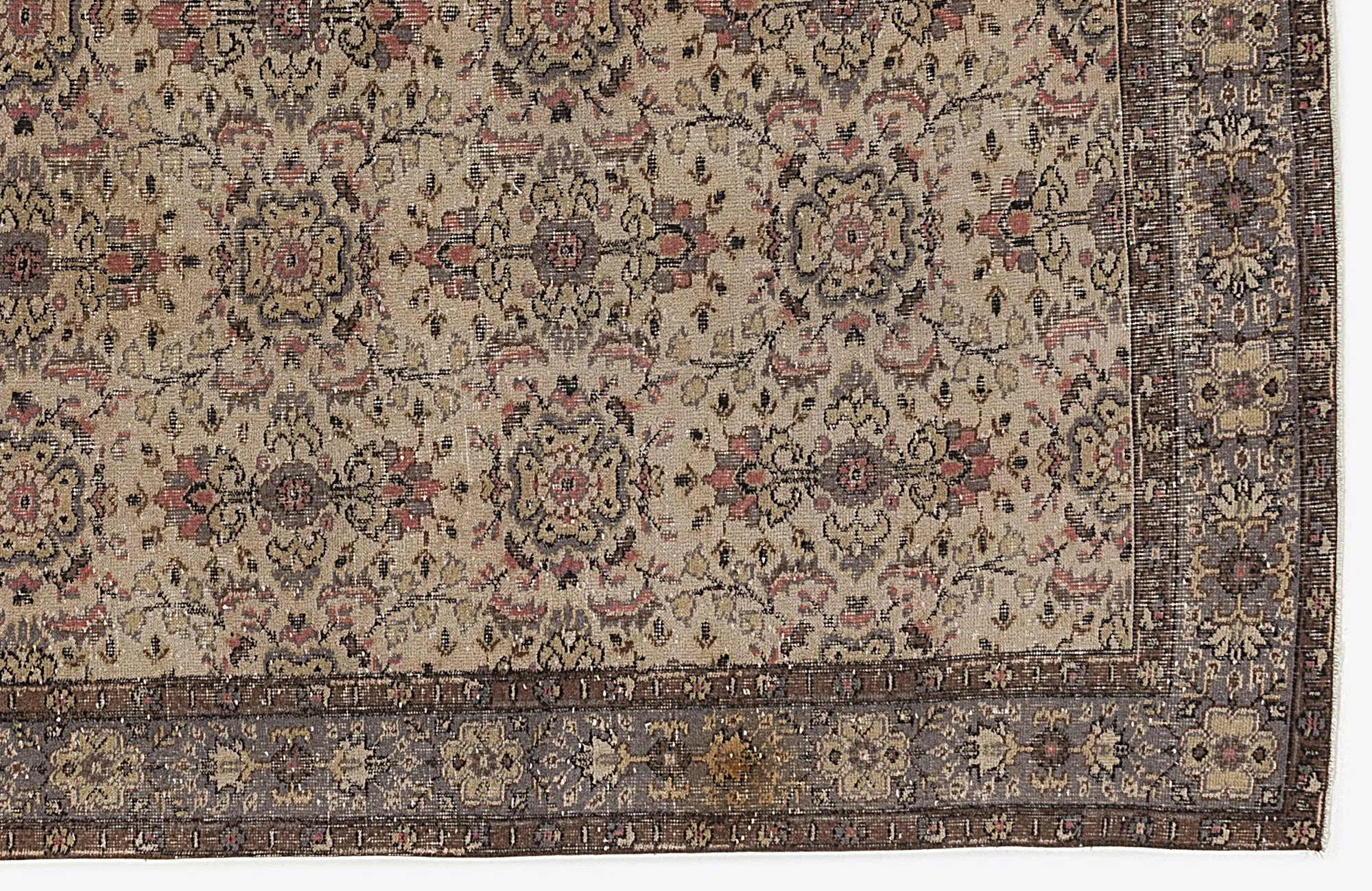 Retro Design Naturel Over Dyed Vintage Rug 4'12'' x 8'11'' ft 152 x 272 cm