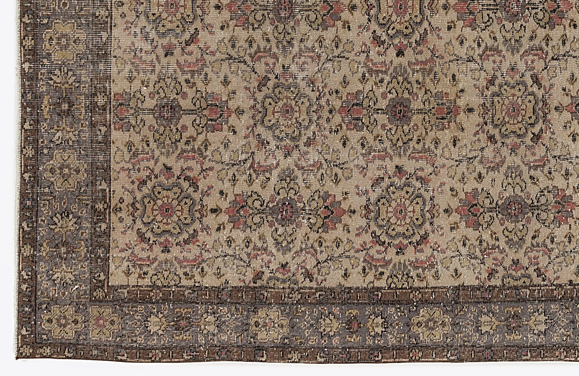 Retro Design Naturel Over Dyed Vintage Rug 4'12'' x 8'11'' ft 152 x 272 cm