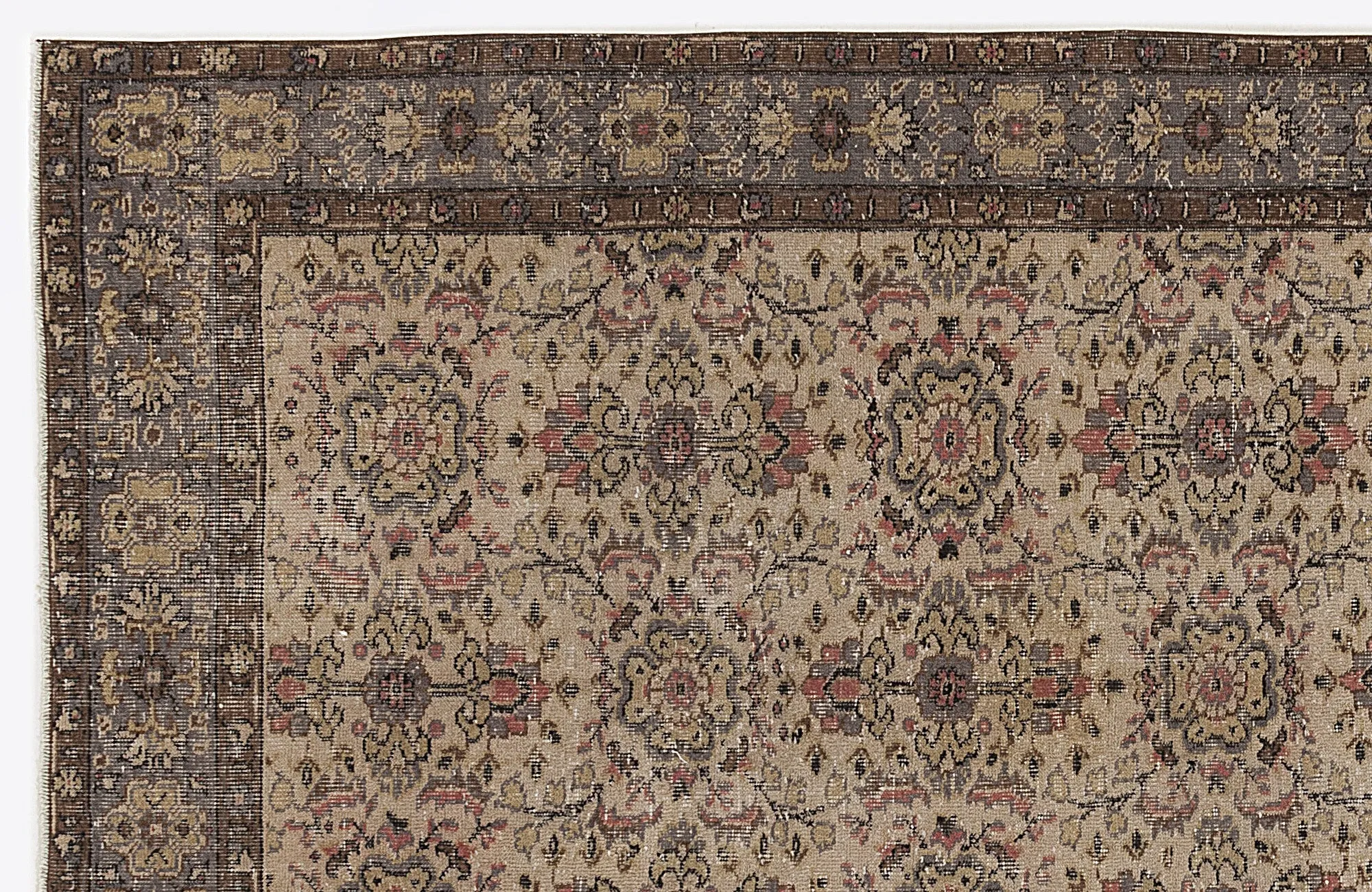Retro Design Naturel Over Dyed Vintage Rug 4'12'' x 8'11'' ft 152 x 272 cm