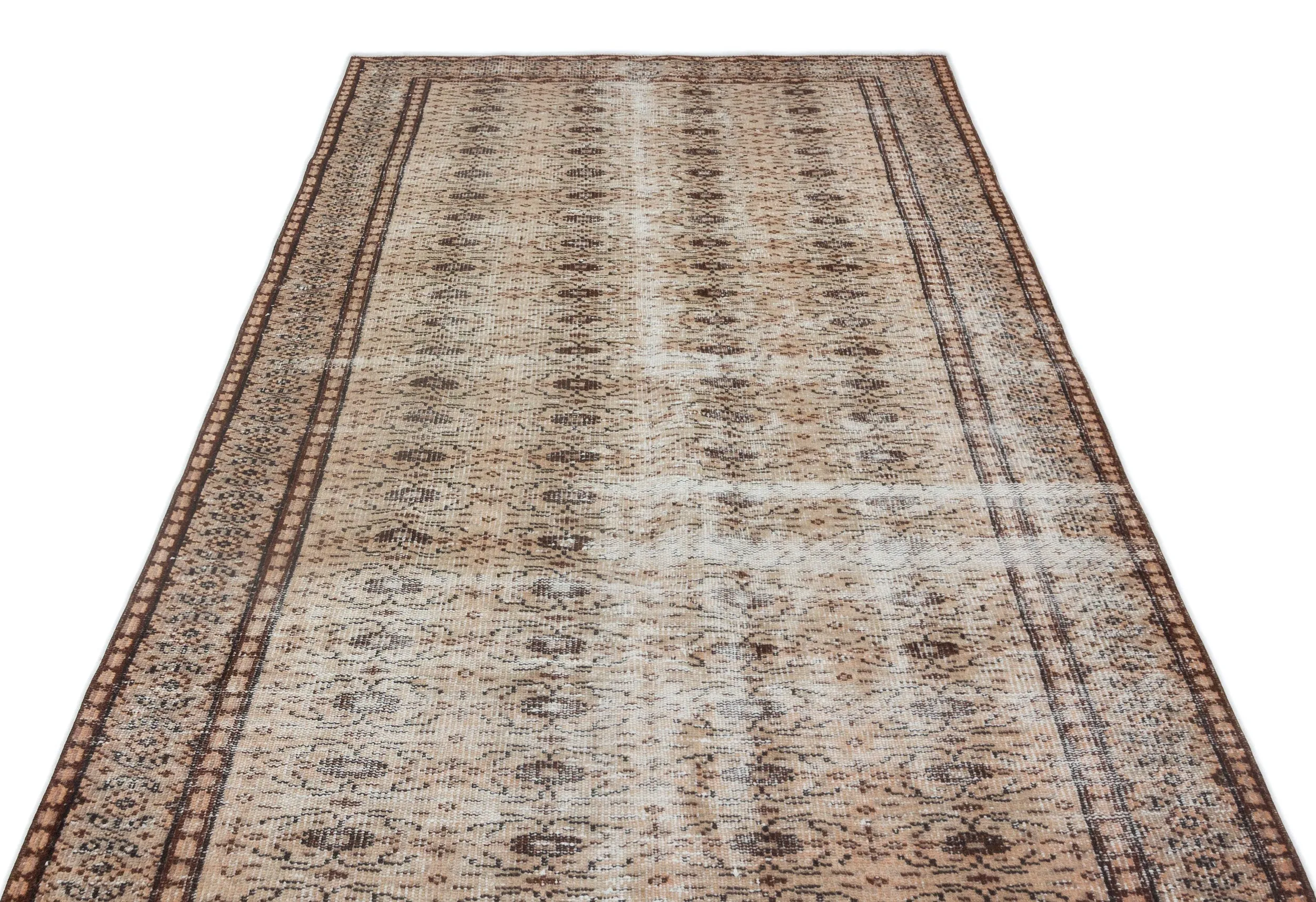 Retro Design Naturel Over Dyed Vintage Rug 4'12'' x 8'4'' ft 152 x 254 cm