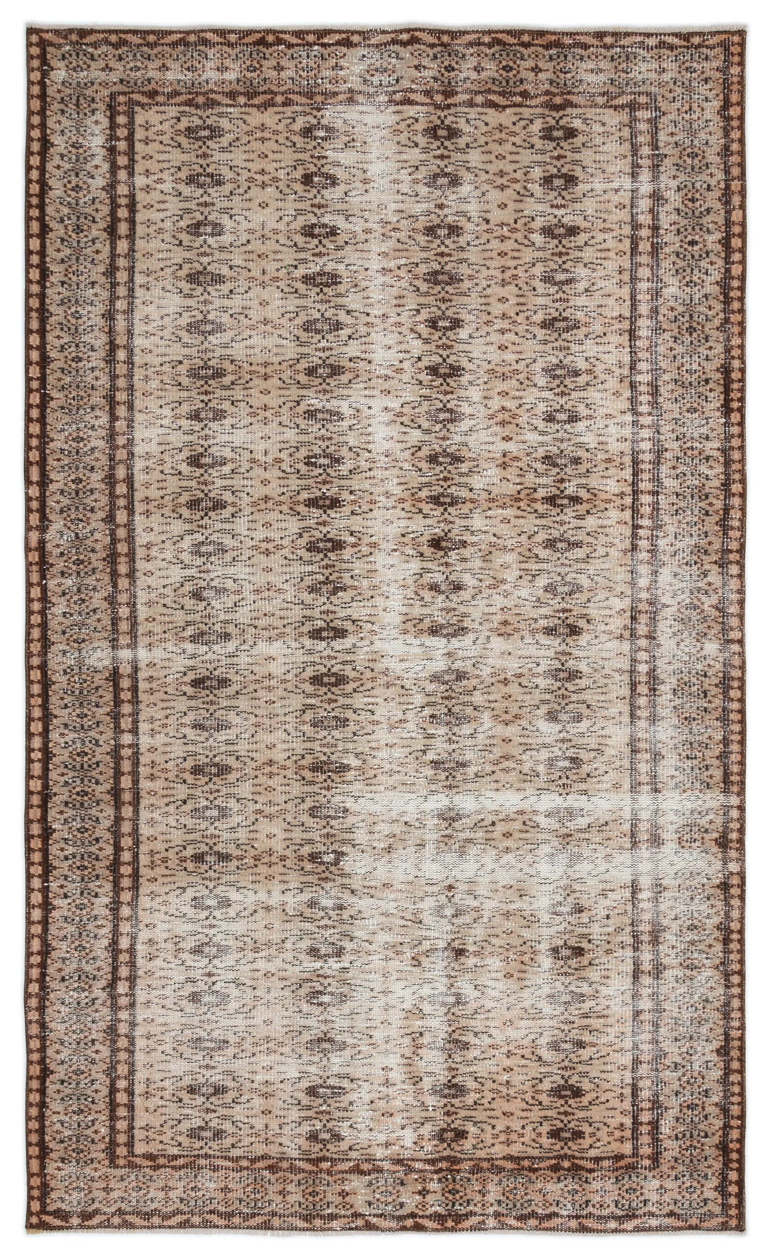 Retro Design Naturel Over Dyed Vintage Rug 4'12'' x 8'4'' ft 152 x 254 cm