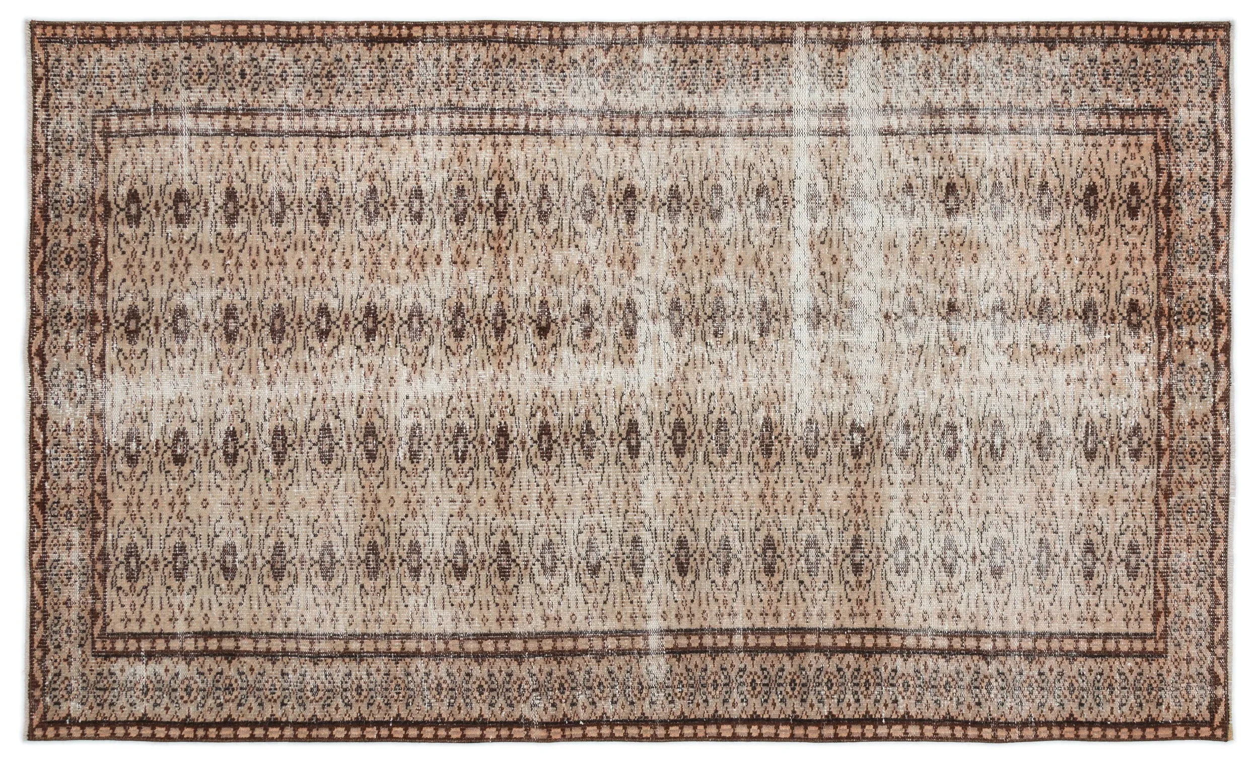 Retro Design Naturel Over Dyed Vintage Rug 4'12'' x 8'4'' ft 152 x 254 cm