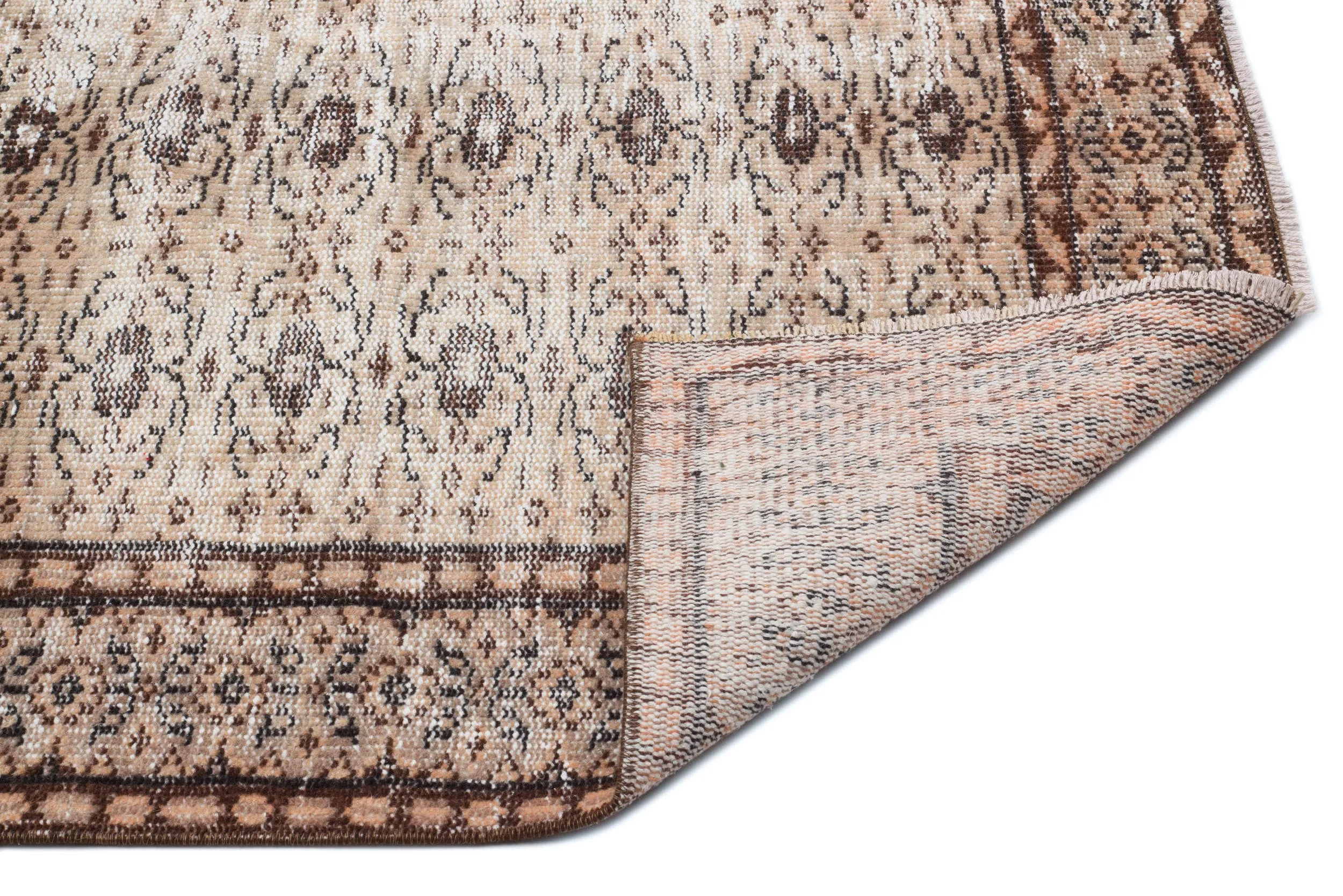 Retro Design Naturel Over Dyed Vintage Rug 4'12'' x 8'4'' ft 152 x 254 cm