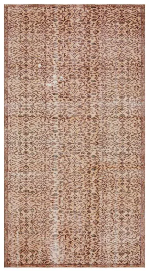 Retro Design Naturel Over Dyed Vintage Rug 4'12'' x 9'6'' ft 152 x 290 cm