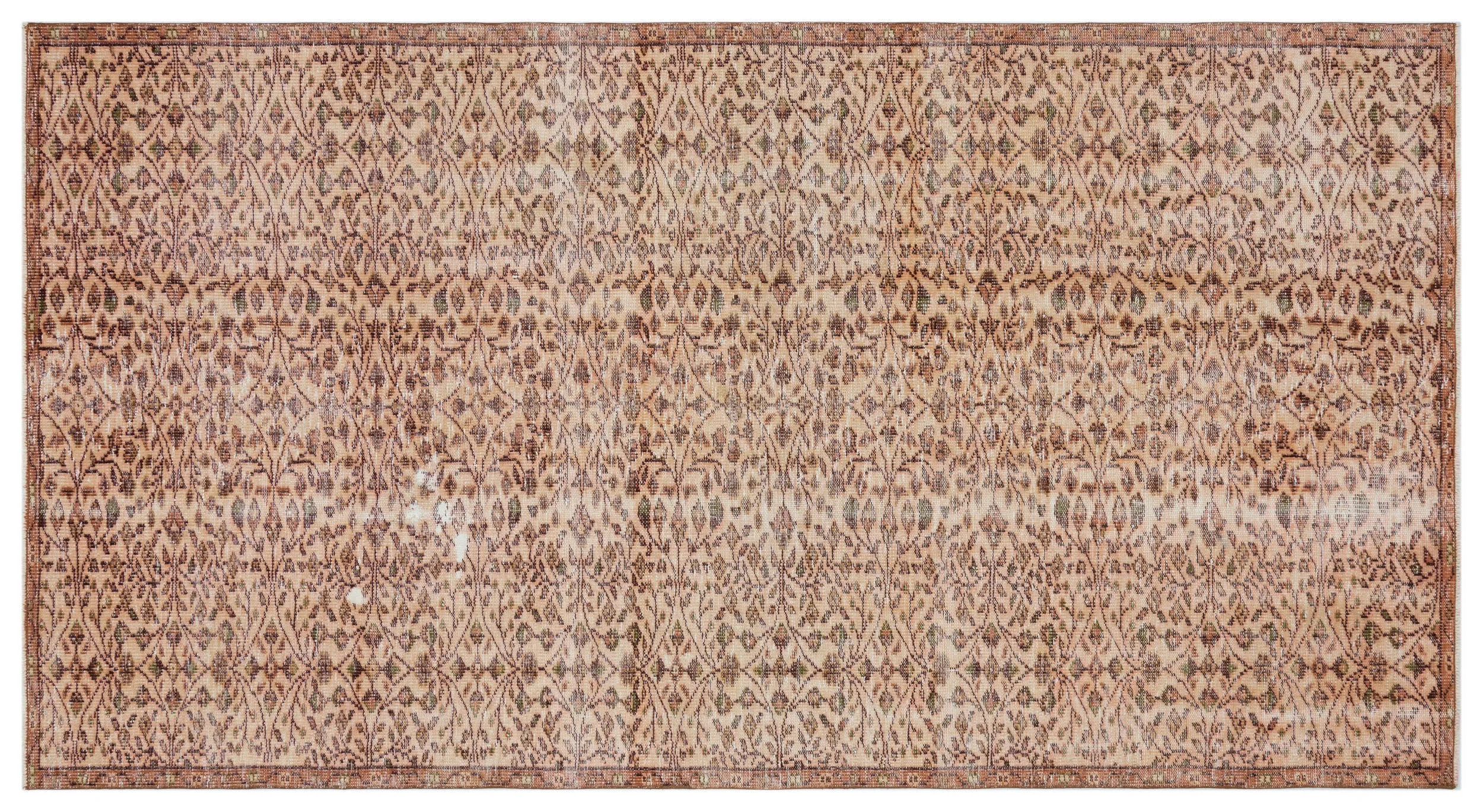 Retro Design Naturel Over Dyed Vintage Rug 4'12'' x 9'6'' ft 152 x 290 cm