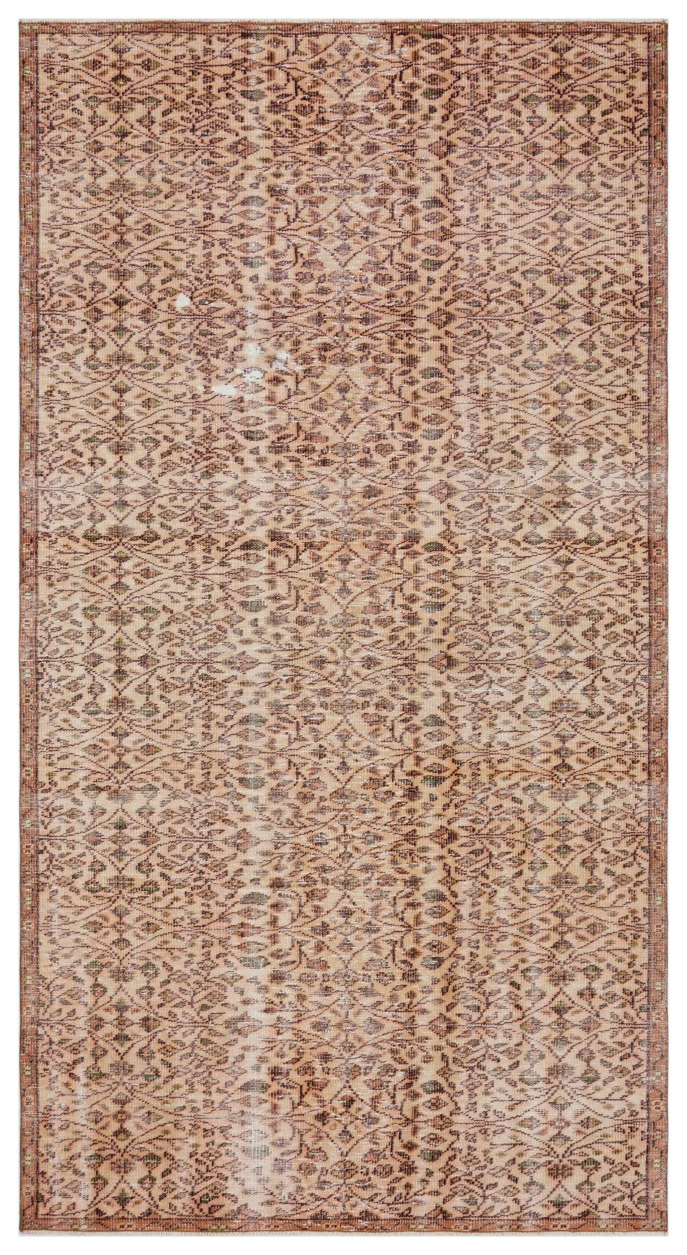 Retro Design Naturel Over Dyed Vintage Rug 4'12'' x 9'6'' ft 152 x 290 cm