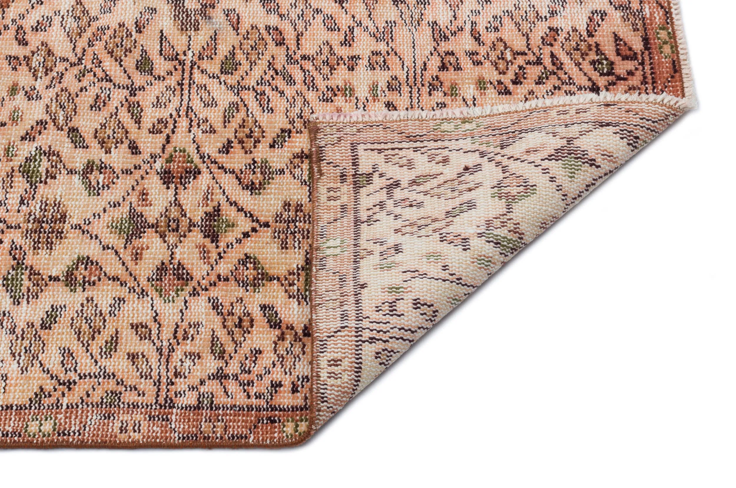 Retro Design Naturel Over Dyed Vintage Rug 4'12'' x 9'6'' ft 152 x 290 cm