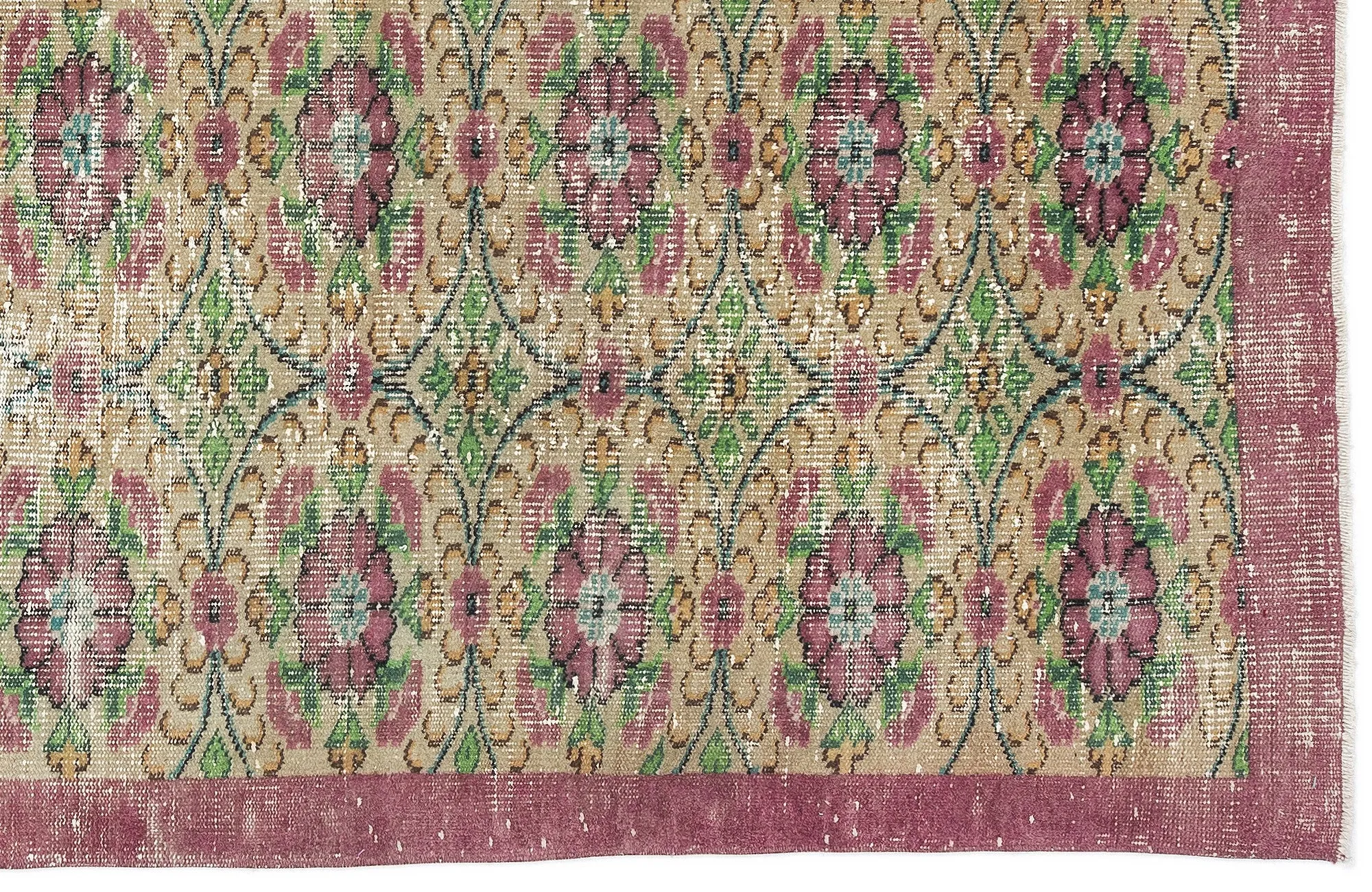 Retro Design Naturel Over Dyed Vintage Rug 4'8'' x 8'9'' ft 143 x 267 cm