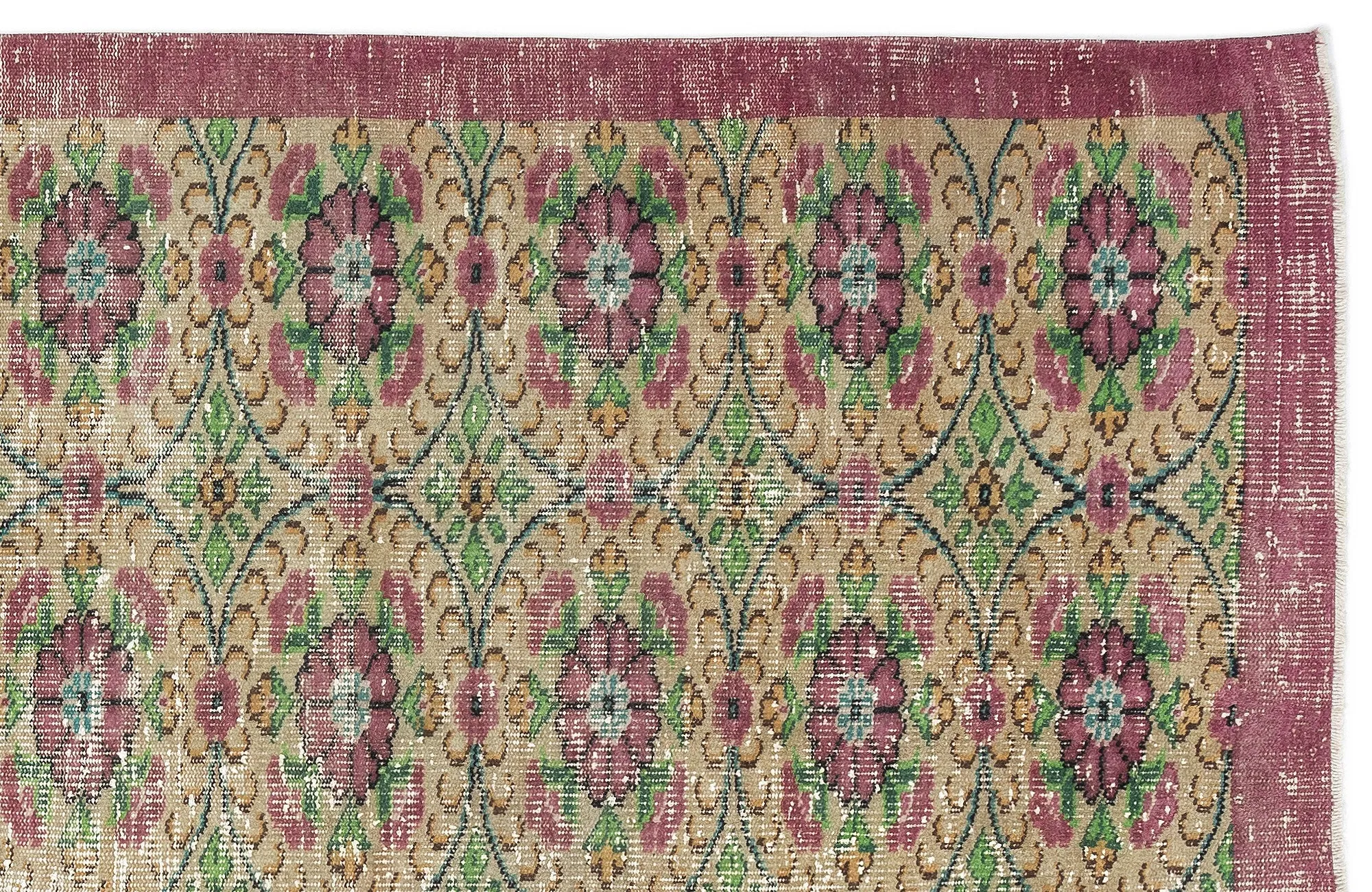 Retro Design Naturel Over Dyed Vintage Rug 4'8'' x 8'9'' ft 143 x 267 cm
