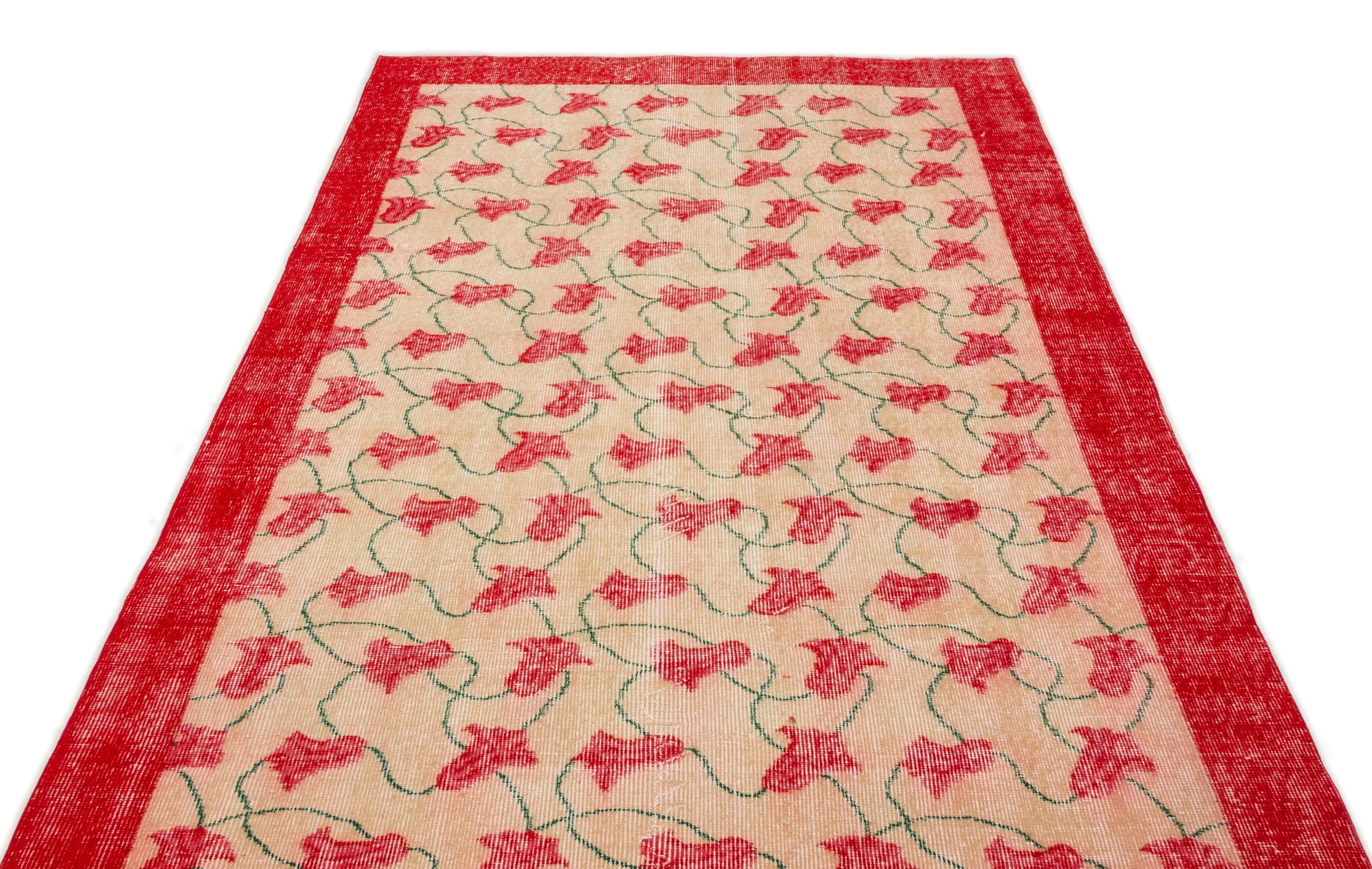 Retro Design Naturel Over Dyed Vintage Rug 5'0'' x 8'3'' ft 153 x 251 cm