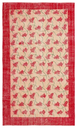 Retro Design Naturel Over Dyed Vintage Rug 5'0'' x 8'3'' ft 153 x 251 cm