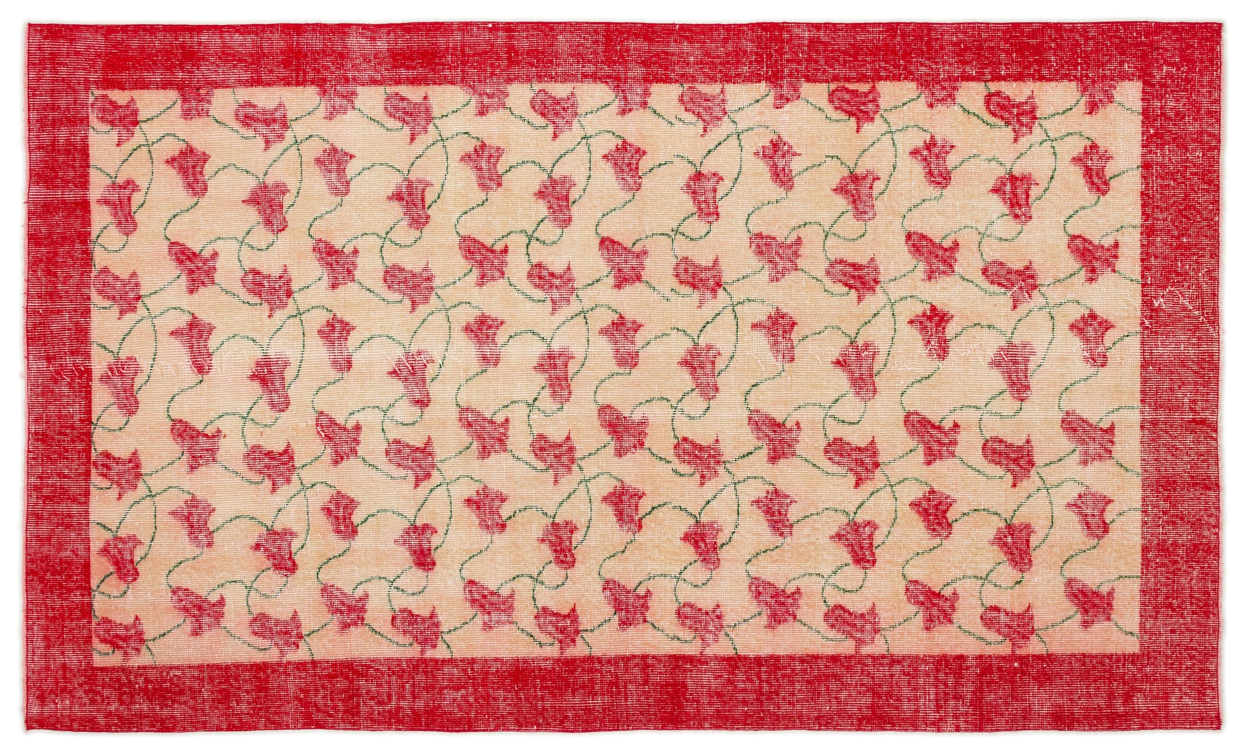 Retro Design Naturel Over Dyed Vintage Rug 5'0'' x 8'3'' ft 153 x 251 cm