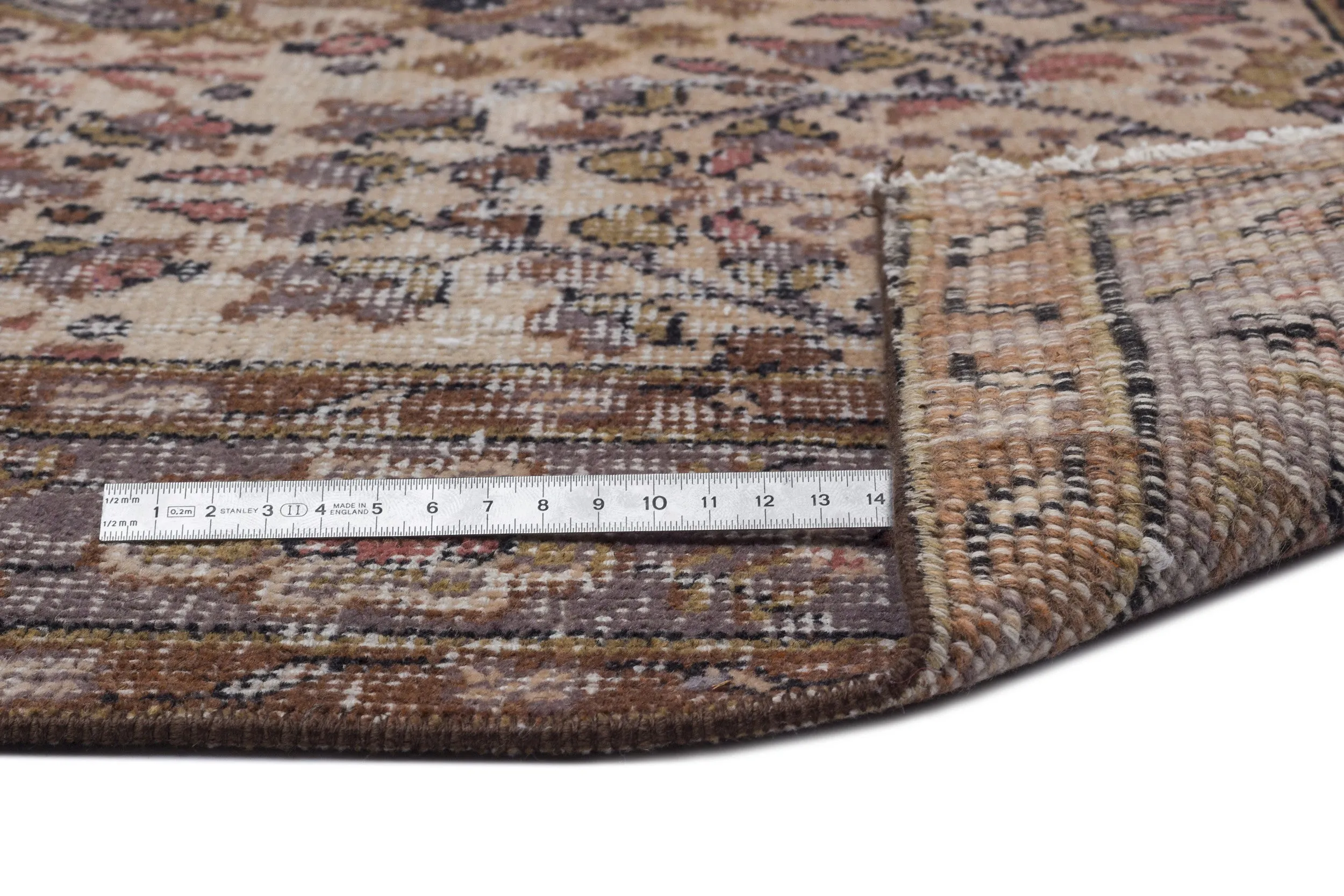 Retro Design Naturel Over Dyed Vintage Rug 5'1'' x 9'0'' ft 154 x 275 cm