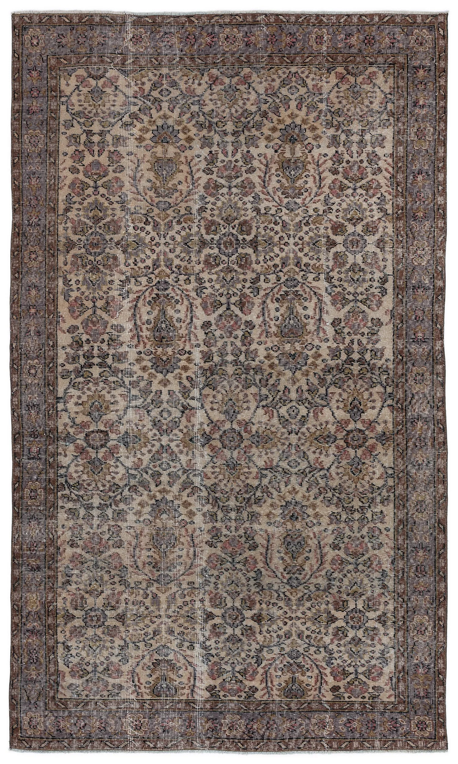 Retro Design Naturel Over Dyed Vintage Rug 5'1'' x 9'0'' ft 154 x 275 cm