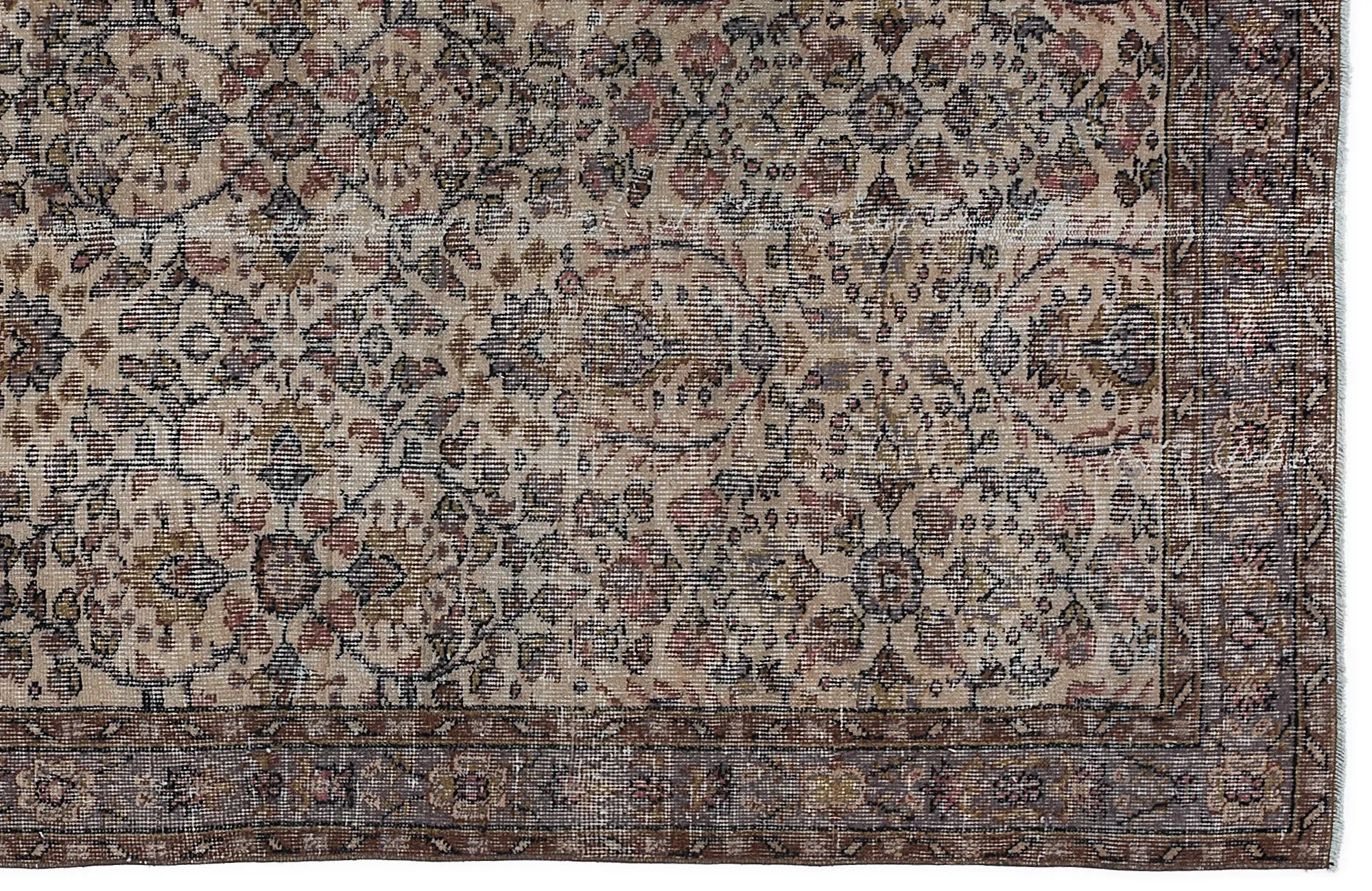 Retro Design Naturel Over Dyed Vintage Rug 5'1'' x 9'0'' ft 154 x 275 cm