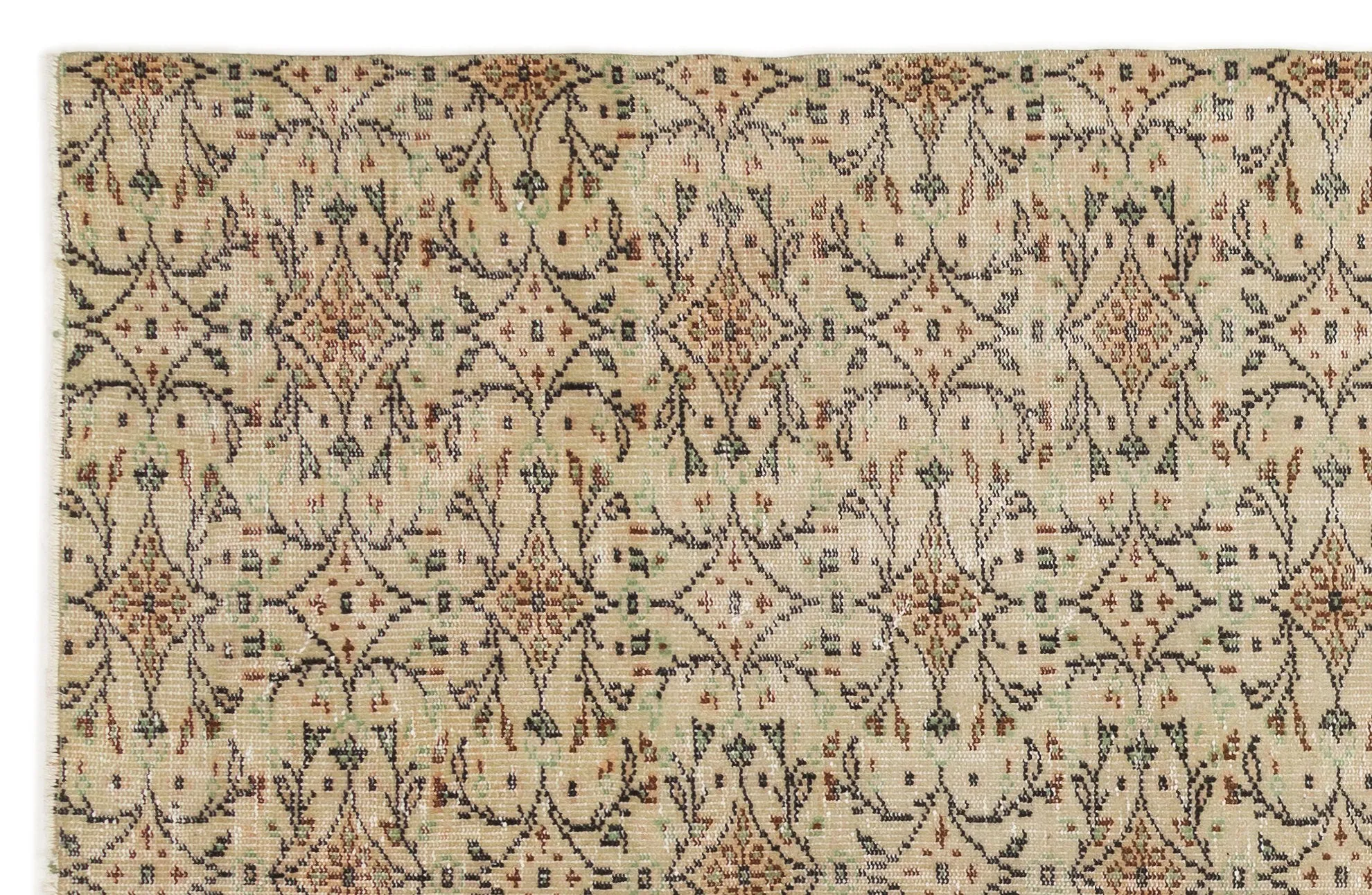 Retro Design Naturel Over Dyed Vintage Rug 5'10'' x 8'12'' ft 177 x 274 cm