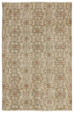 Retro Design Naturel Over Dyed Vintage Rug 5'10'' x 8'12'' ft 177 x 274 cm