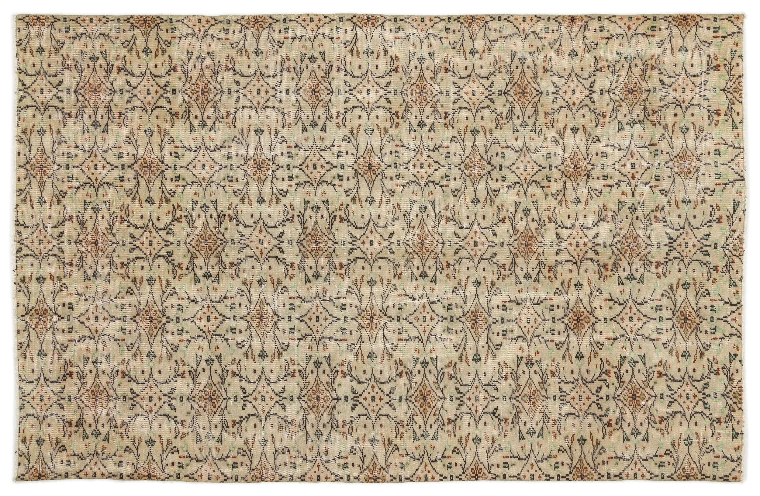 Retro Design Naturel Over Dyed Vintage Rug 5'10'' x 8'12'' ft 177 x 274 cm