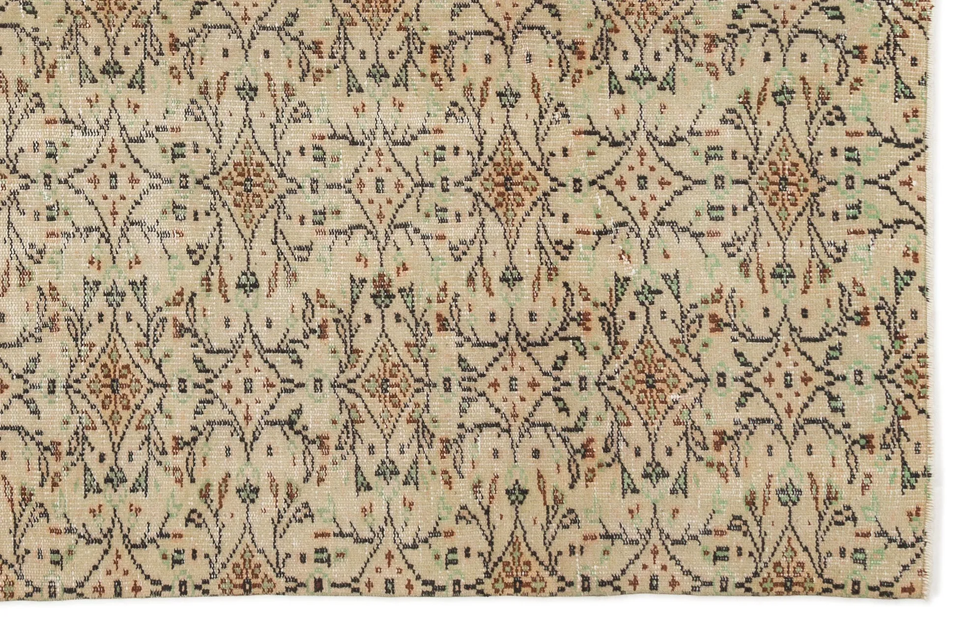 Retro Design Naturel Over Dyed Vintage Rug 5'10'' x 8'12'' ft 177 x 274 cm