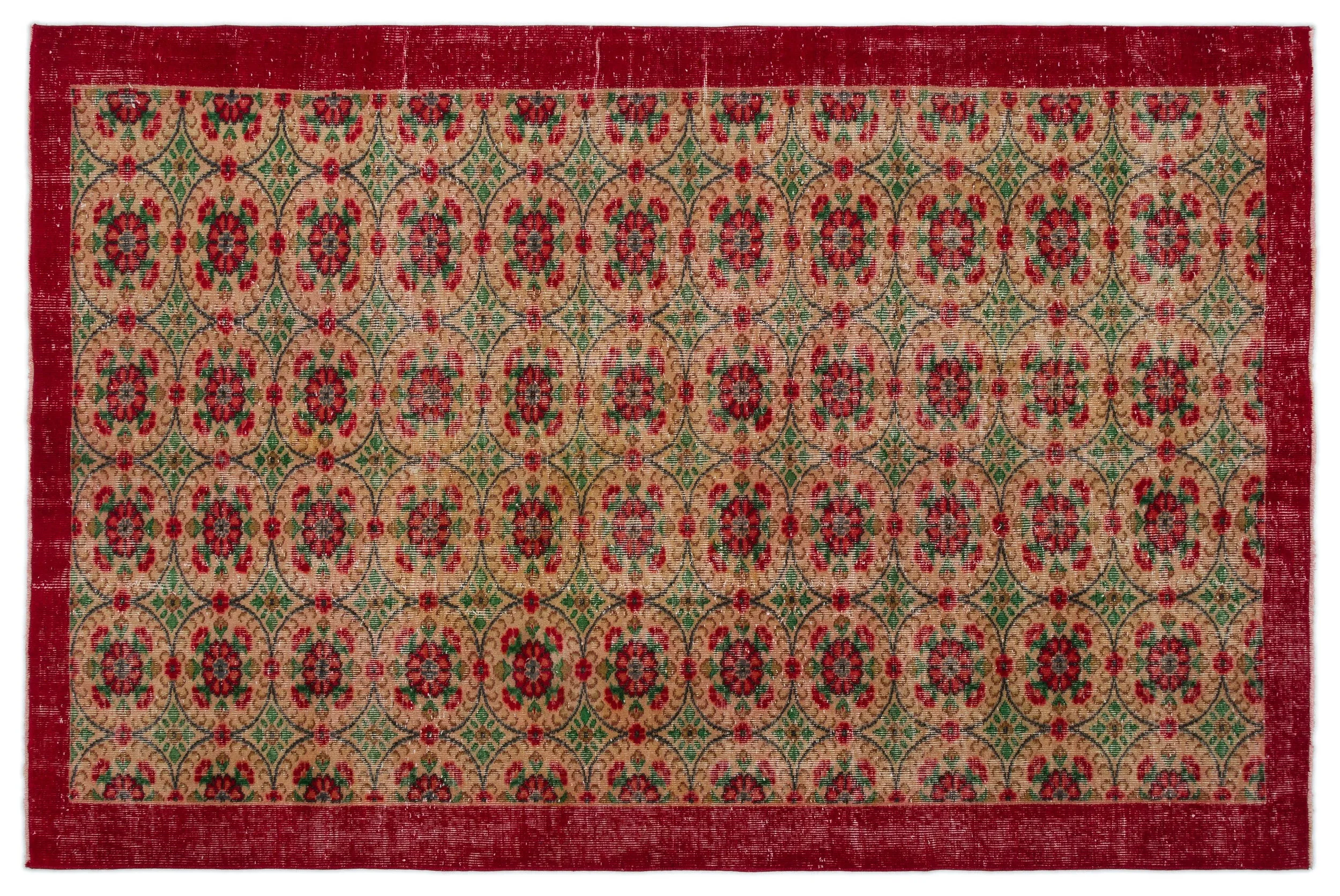 Retro Design Naturel Over Dyed Vintage Rug 5'10'' x 8'9'' ft 178 x 266 cm