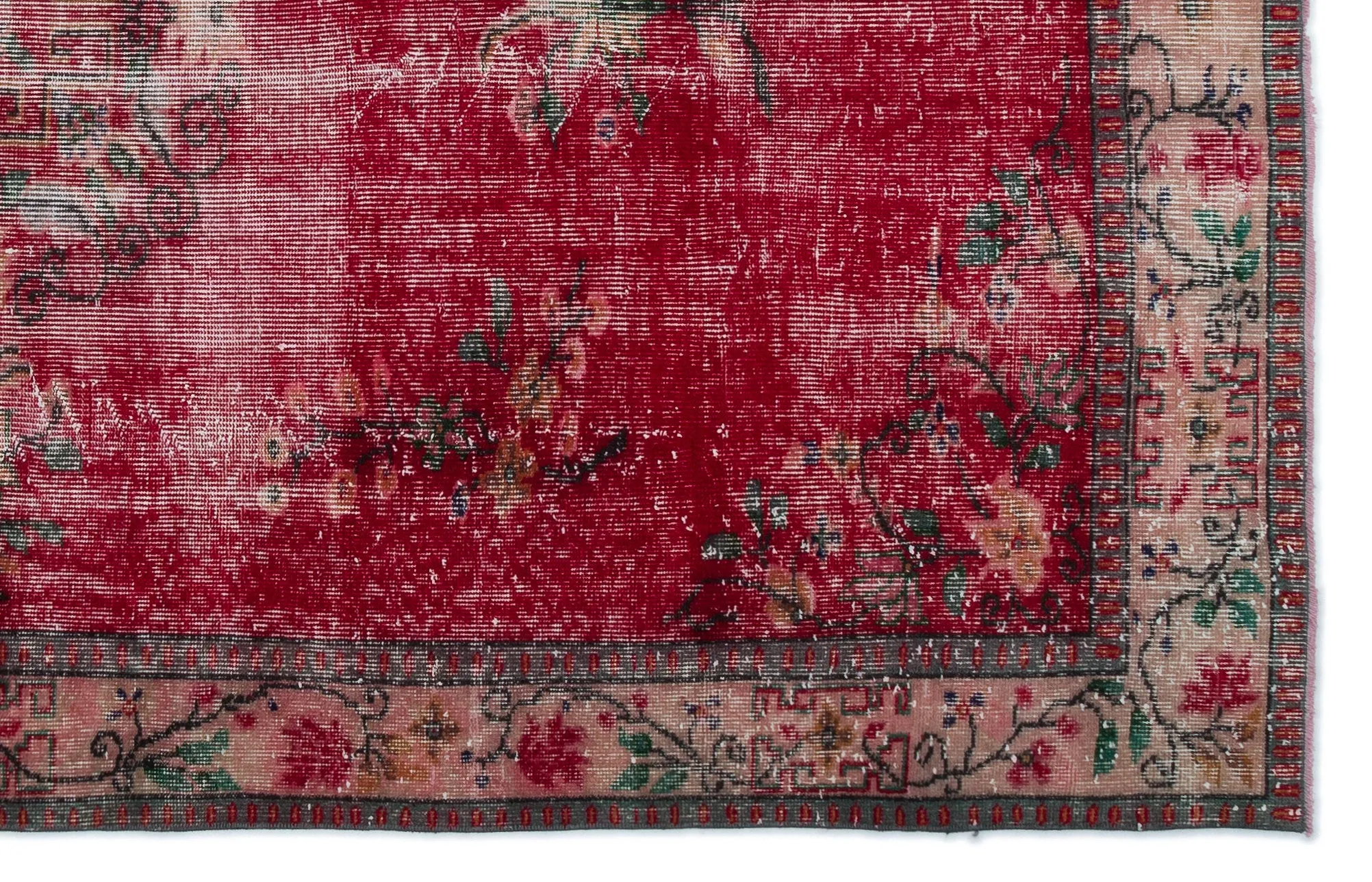 Retro Design Naturel Over Dyed Vintage Rug 5'10'' x 9'3'' ft 178 x 281 cm