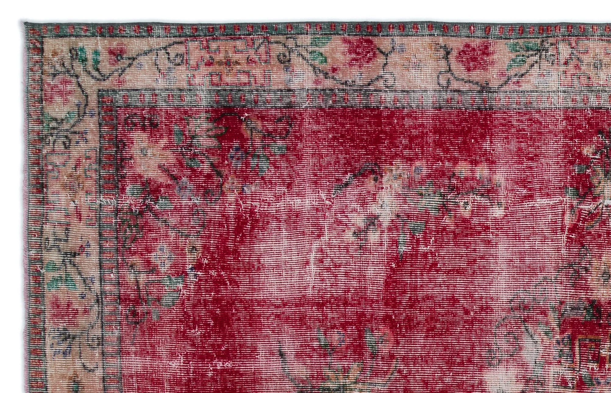 Retro Design Naturel Over Dyed Vintage Rug 5'10'' x 9'3'' ft 178 x 281 cm