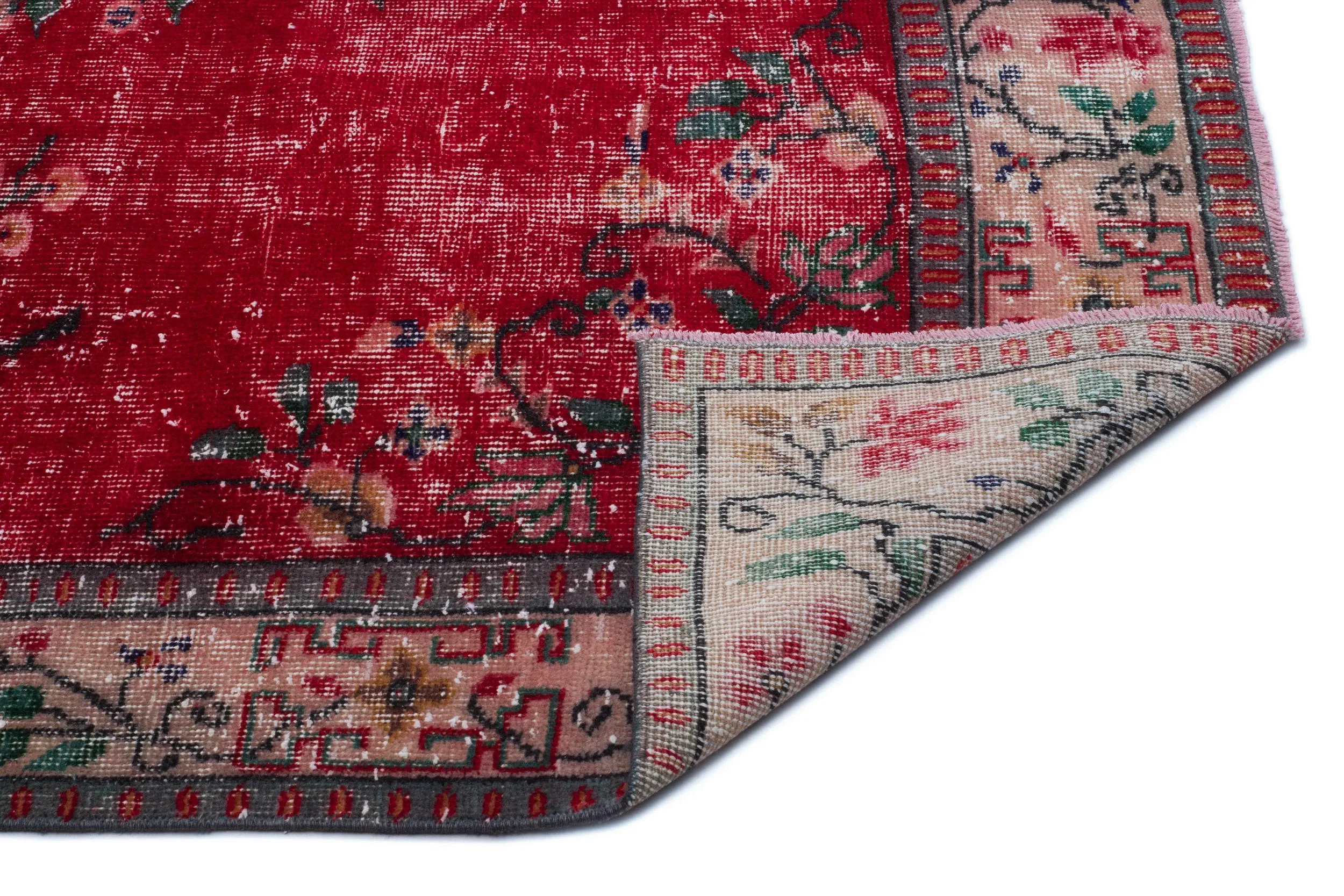 Retro Design Naturel Over Dyed Vintage Rug 5'10'' x 9'3'' ft 178 x 281 cm