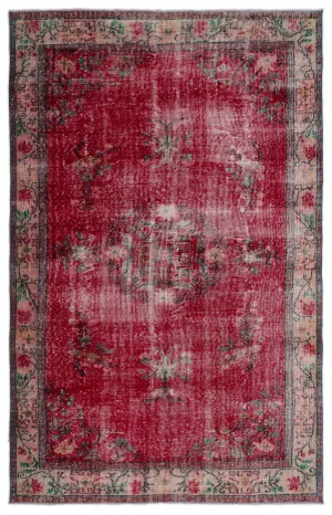 Retro Design Naturel Over Dyed Vintage Rug 5'10'' x 9'3'' ft 178 x 281 cm