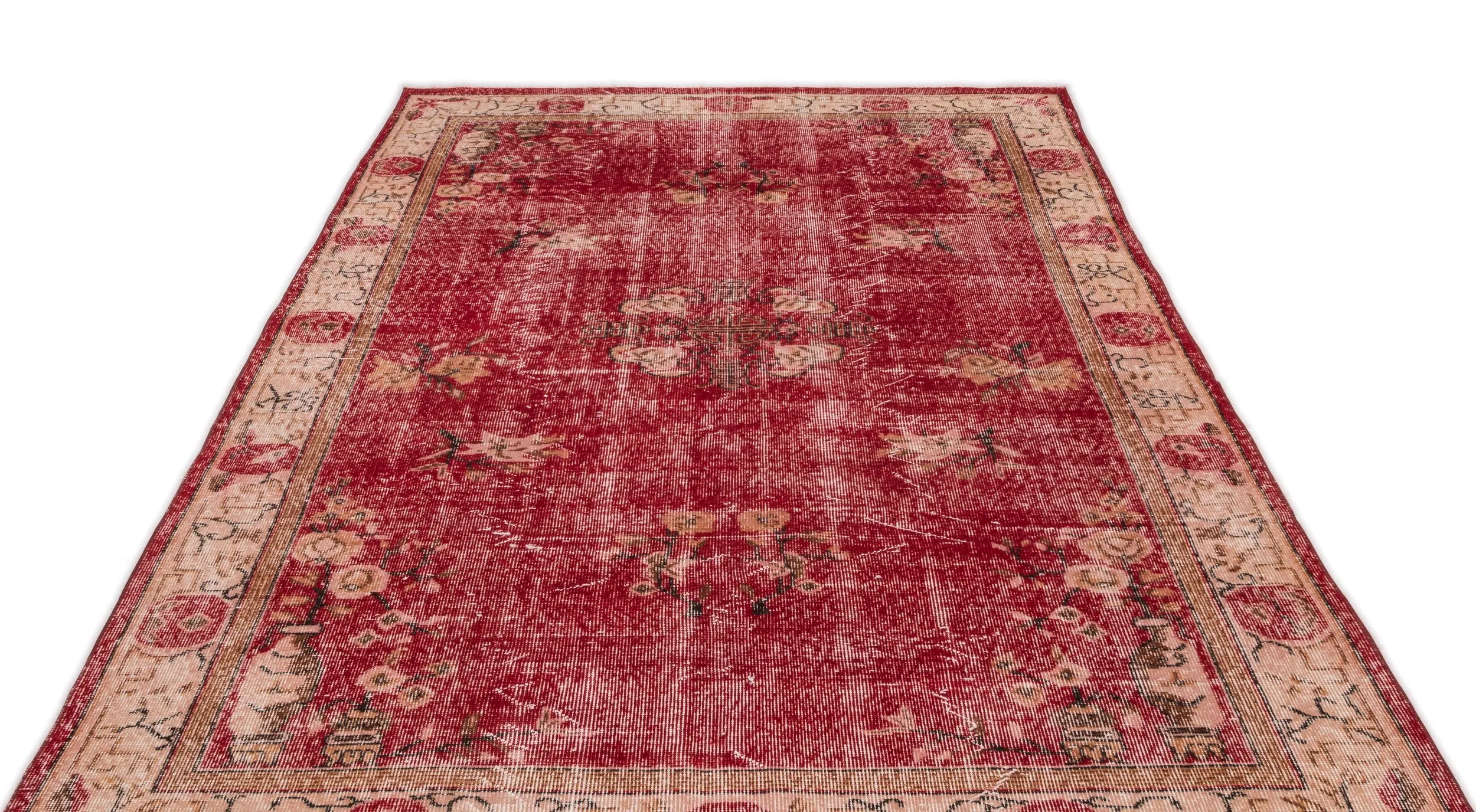 Retro Design Naturel Over Dyed Vintage Rug 5'10'' x 9'8'' ft 178 x 295 cm