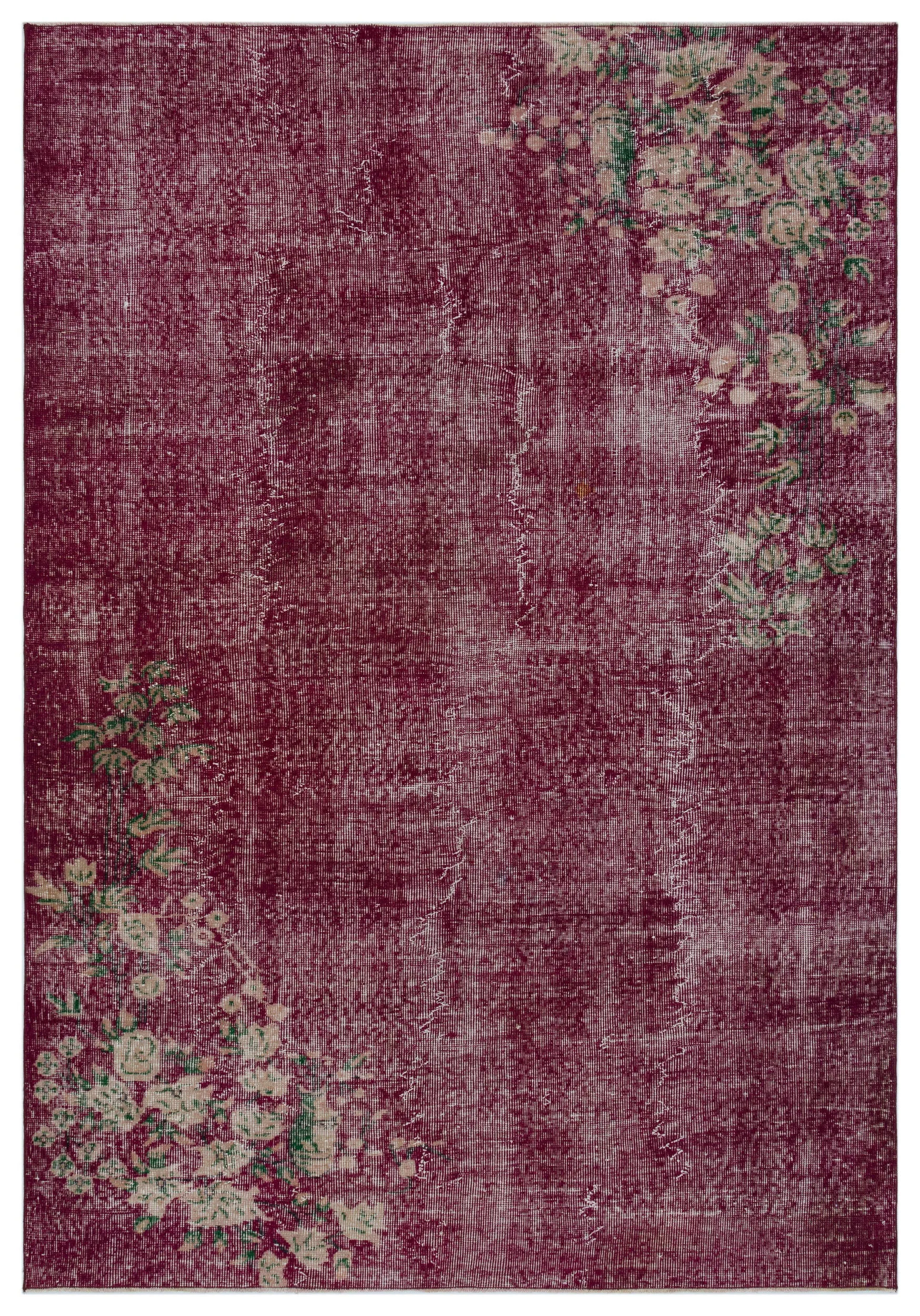 Retro Design Naturel Over Dyed Vintage Rug 5'11'' x 8'5'' ft 180 x 257 cm