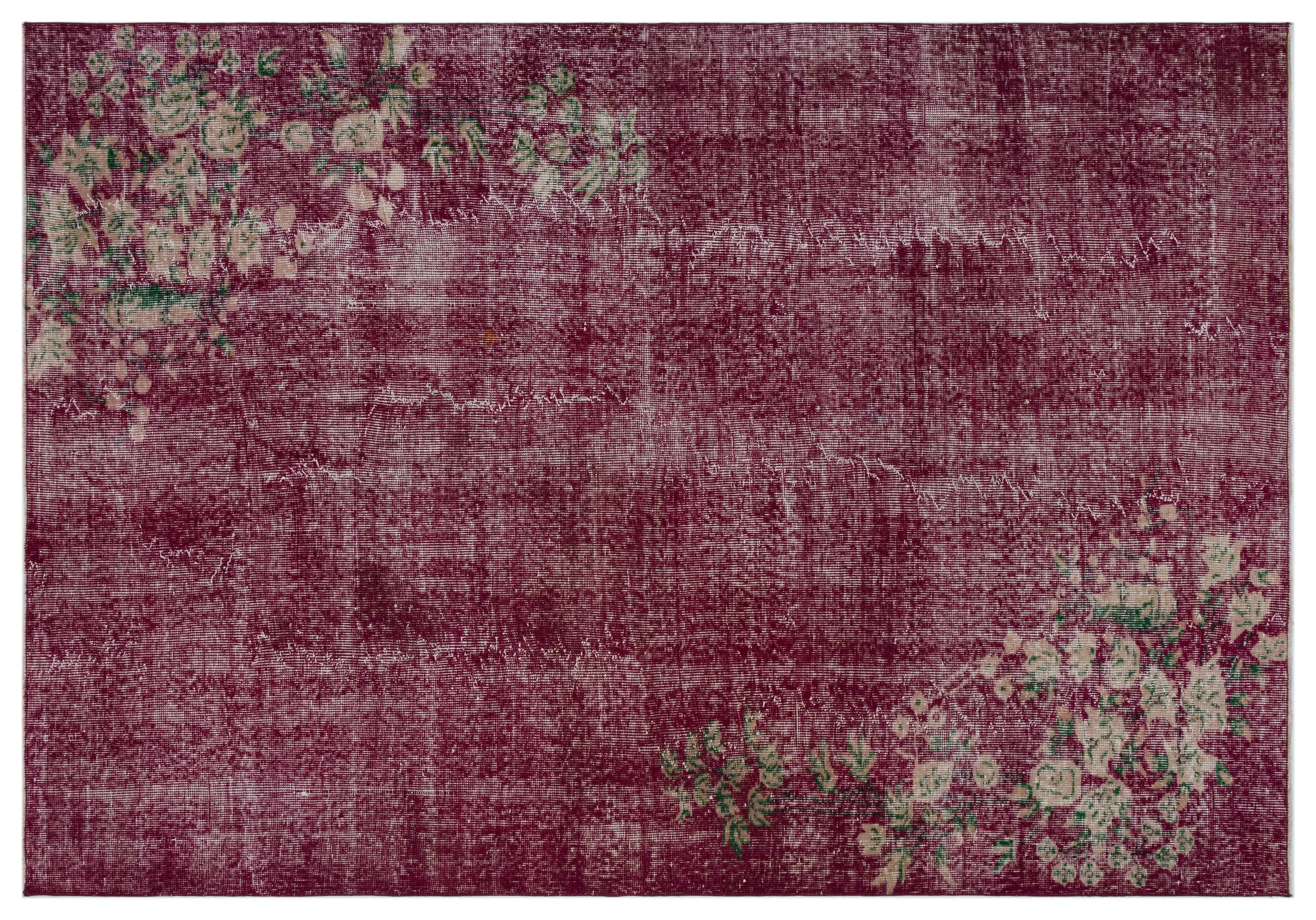 Retro Design Naturel Over Dyed Vintage Rug 5'11'' x 8'5'' ft 180 x 257 cm