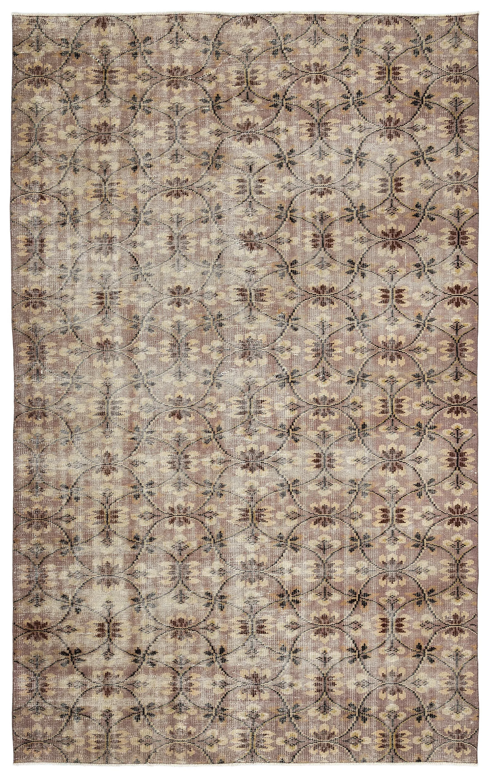 Retro Design Naturel Over Dyed Vintage Rug 5'11'' x 9'7'' ft 181 x 293 cm