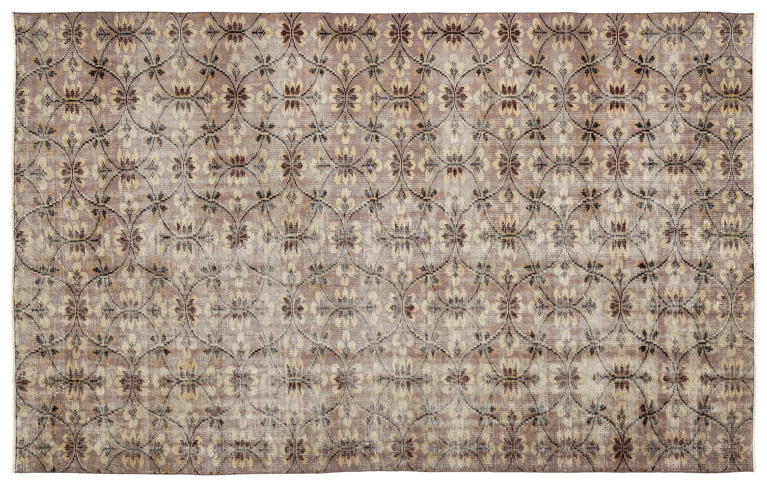 Retro Design Naturel Over Dyed Vintage Rug 5'11'' x 9'7'' ft 181 x 293 cm