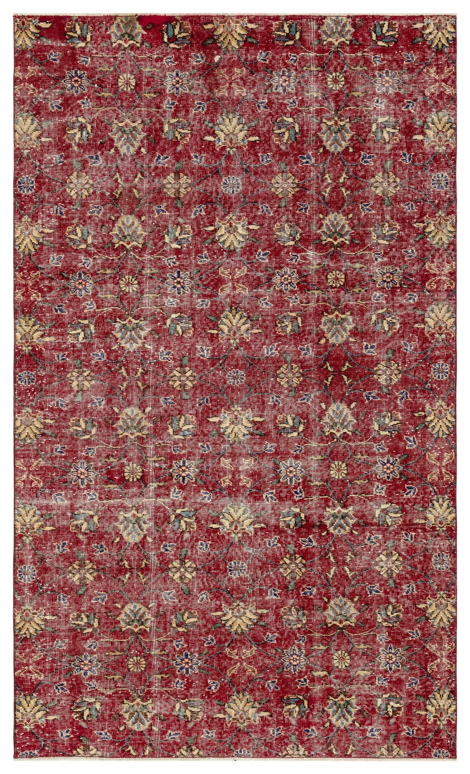 Retro Design Naturel Over Dyed Vintage Rug 5'2'' x 8'6'' ft 157 x 260 cm