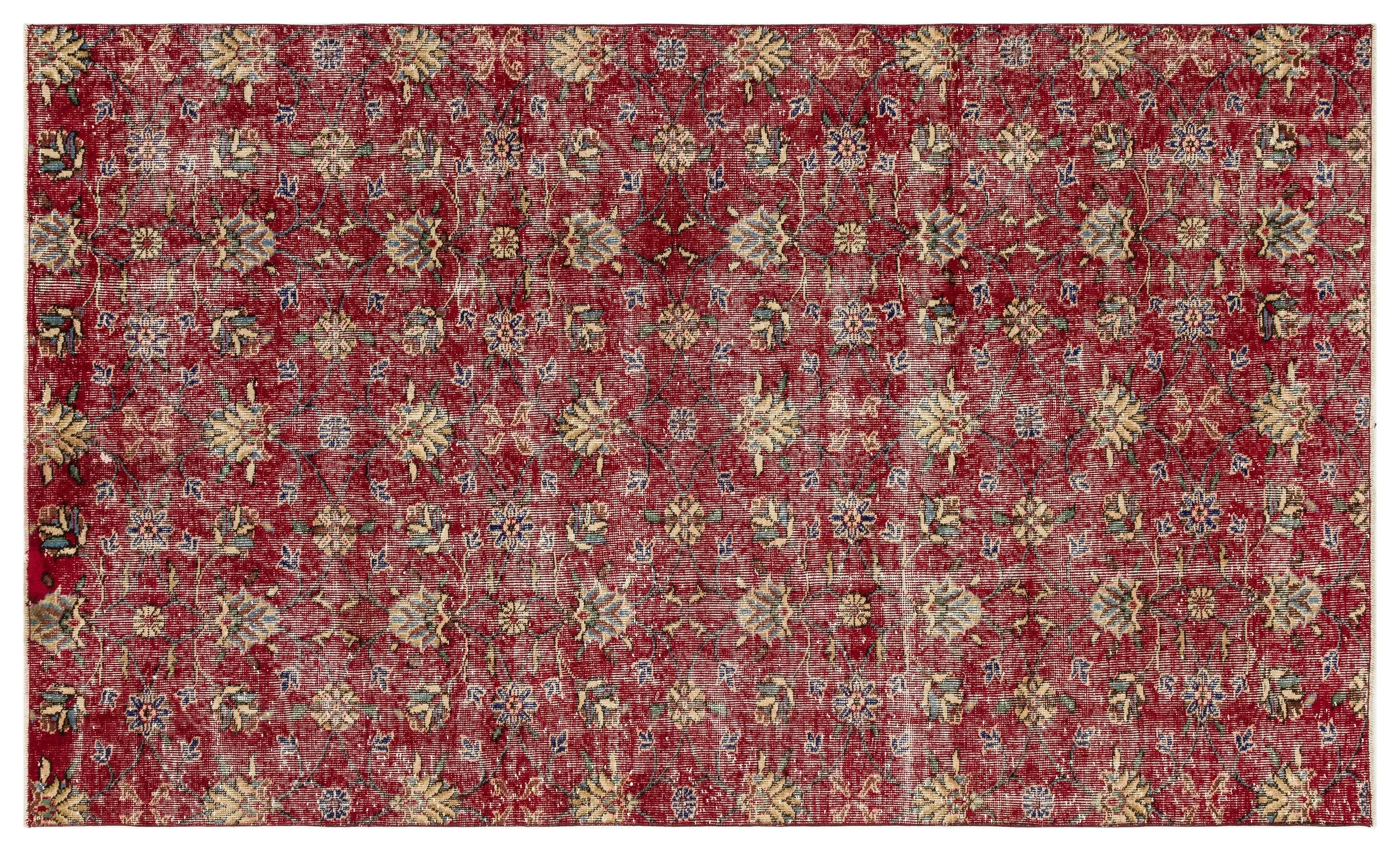 Retro Design Naturel Over Dyed Vintage Rug 5'2'' x 8'6'' ft 157 x 260 cm